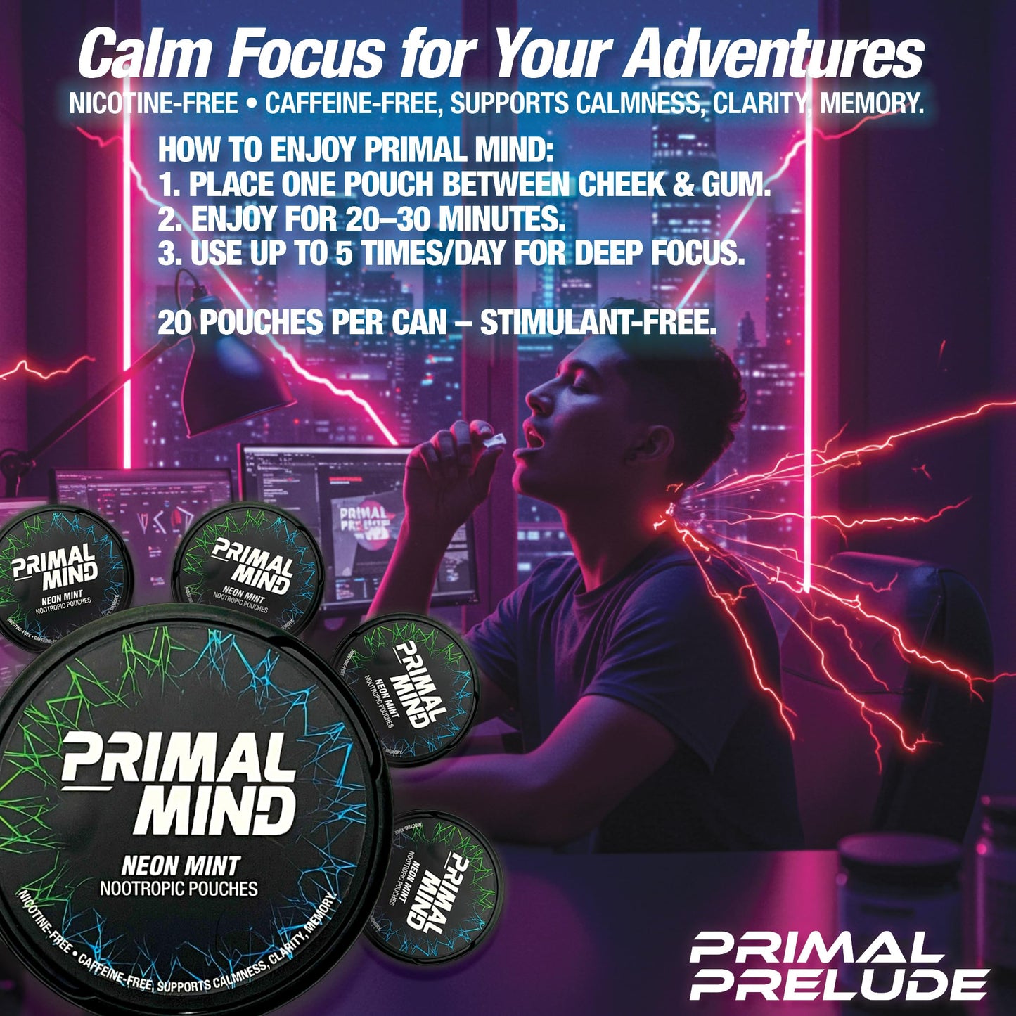 Primal Prelude Primal Mind Neon Mint Tablet 100 Tablets