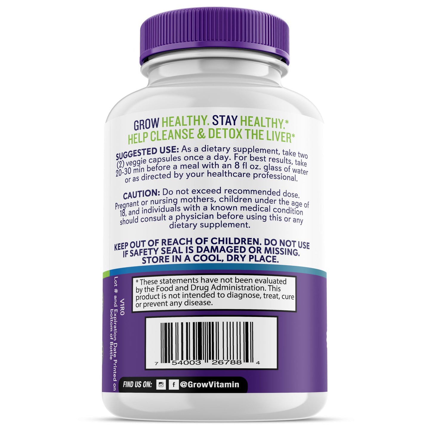 Grow Vitamin Liver Cleanse Detox Capsules, 60 Capsules