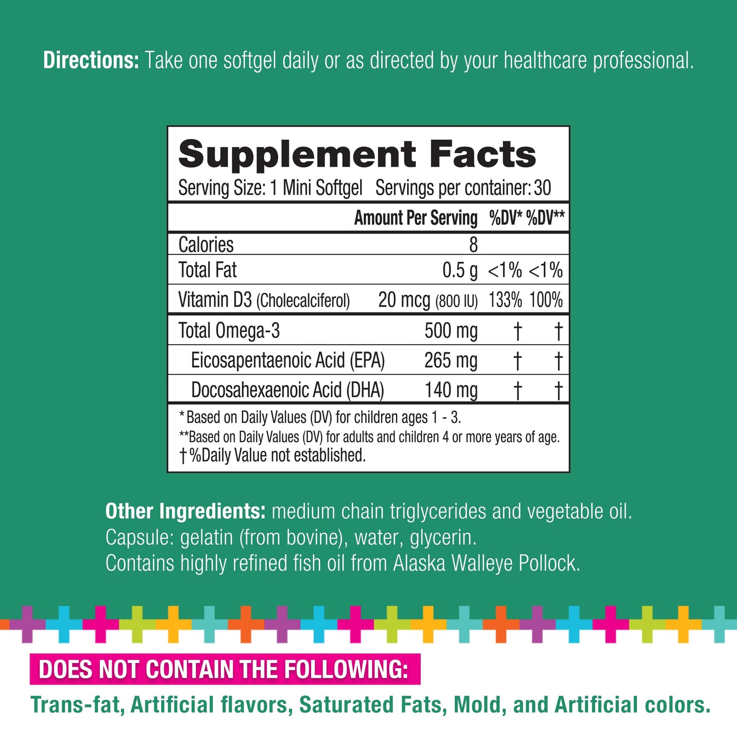 Lifetrients Learn+D Vitamin D3 & Omega-3 Formulation 30 Softgels