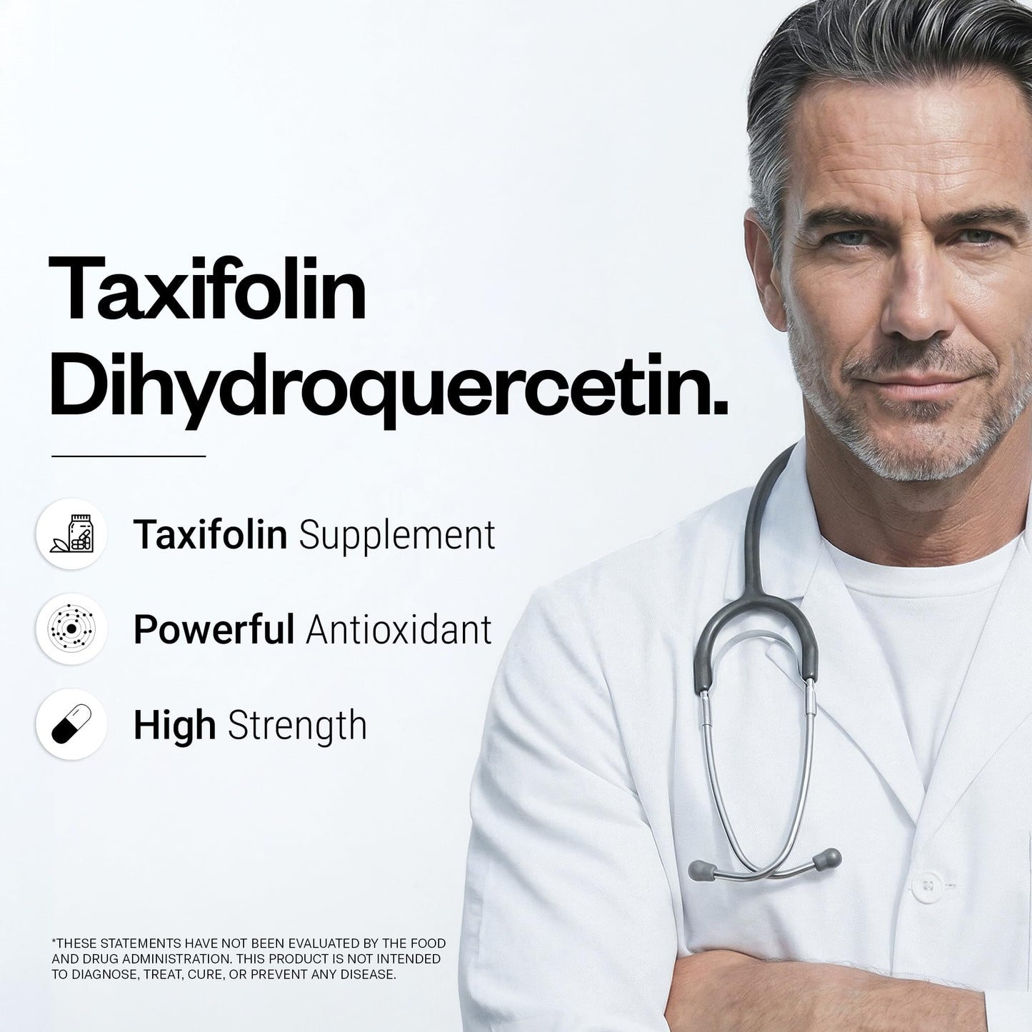 Supersmart Taxifolin Dihydroquercetin 60mg per Day (90% DHQ) with Russian Siberian Dahurian Larch Tree Extract Antioxidant Bioflavonoid Tablets, 100 Count