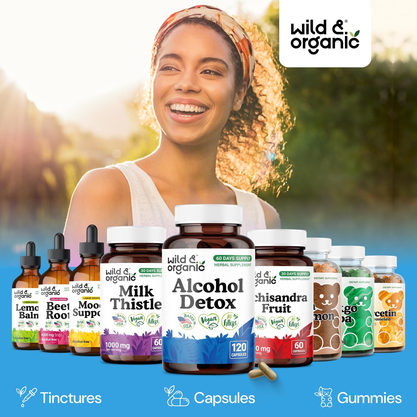 Wild & Organic Alcohol Detox Liver & Kidney Support 90 Capsules