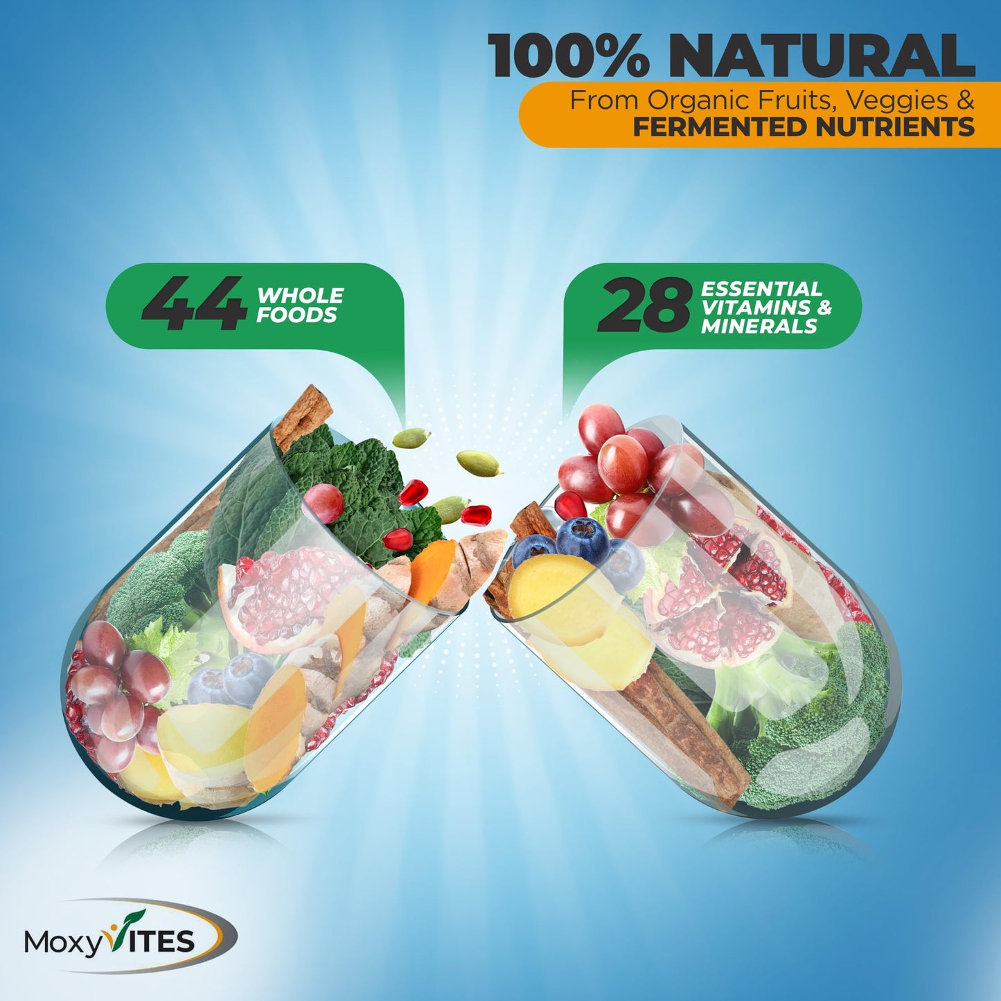 MoxyVites Methylated Mens Multivitamins Capsules, 90 Count
