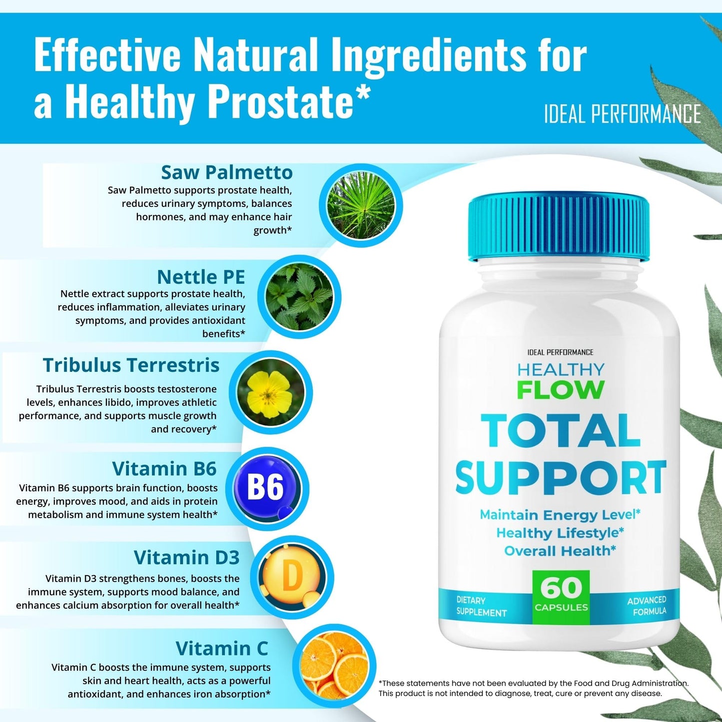 IDEAL PERFORMANCE Healthy Flow Total Support Capsules 60 Count
