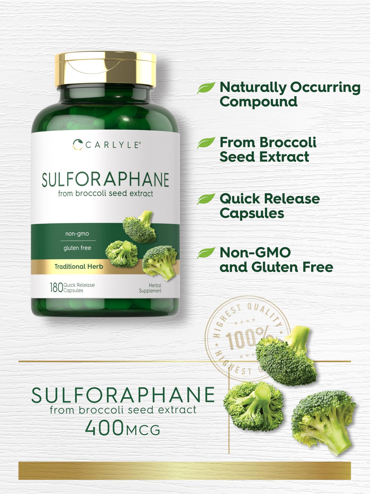 Carlyle Sulforaphane Supplement Capsule 180 Count