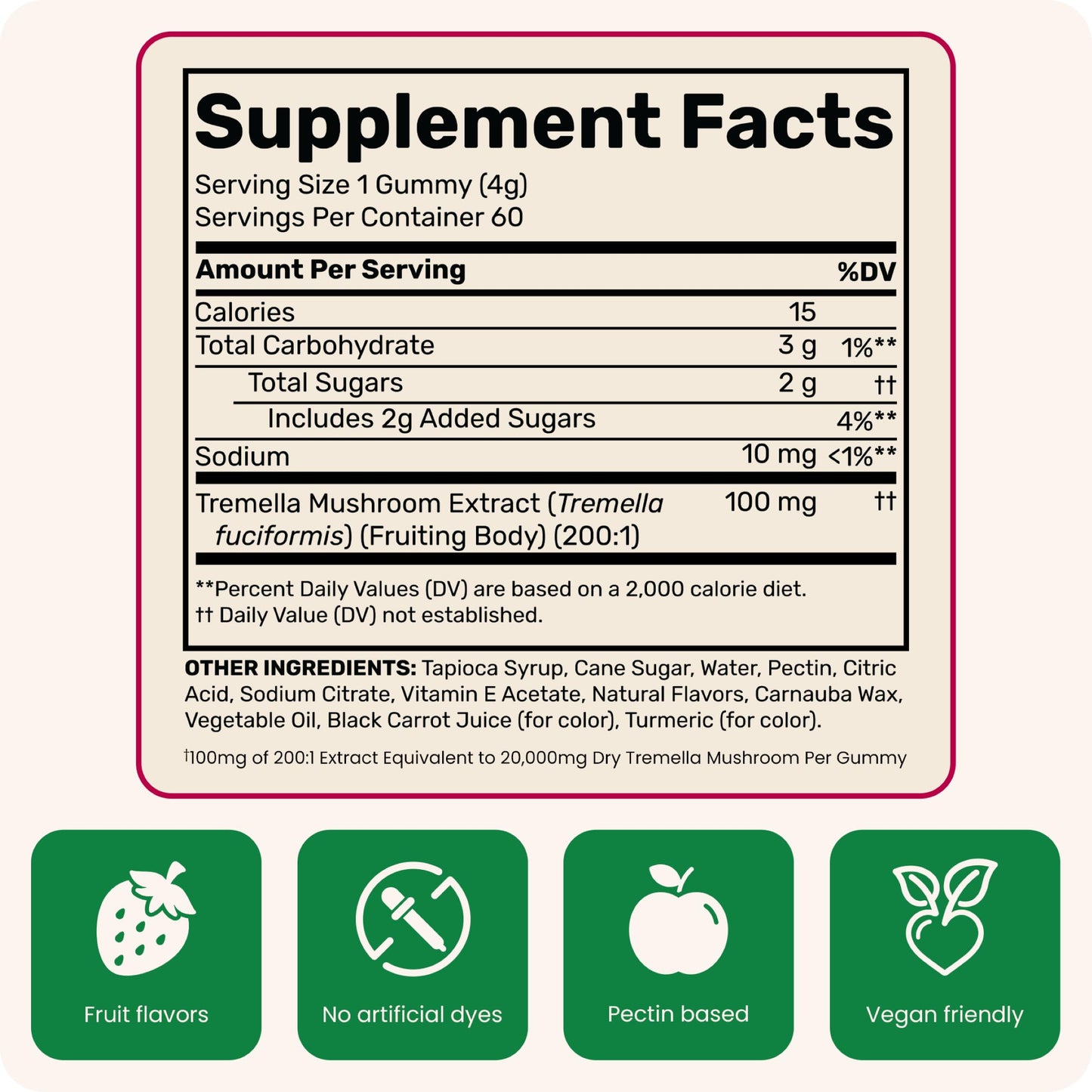 Fungies Tremella Mushroom Gummies 60 Count