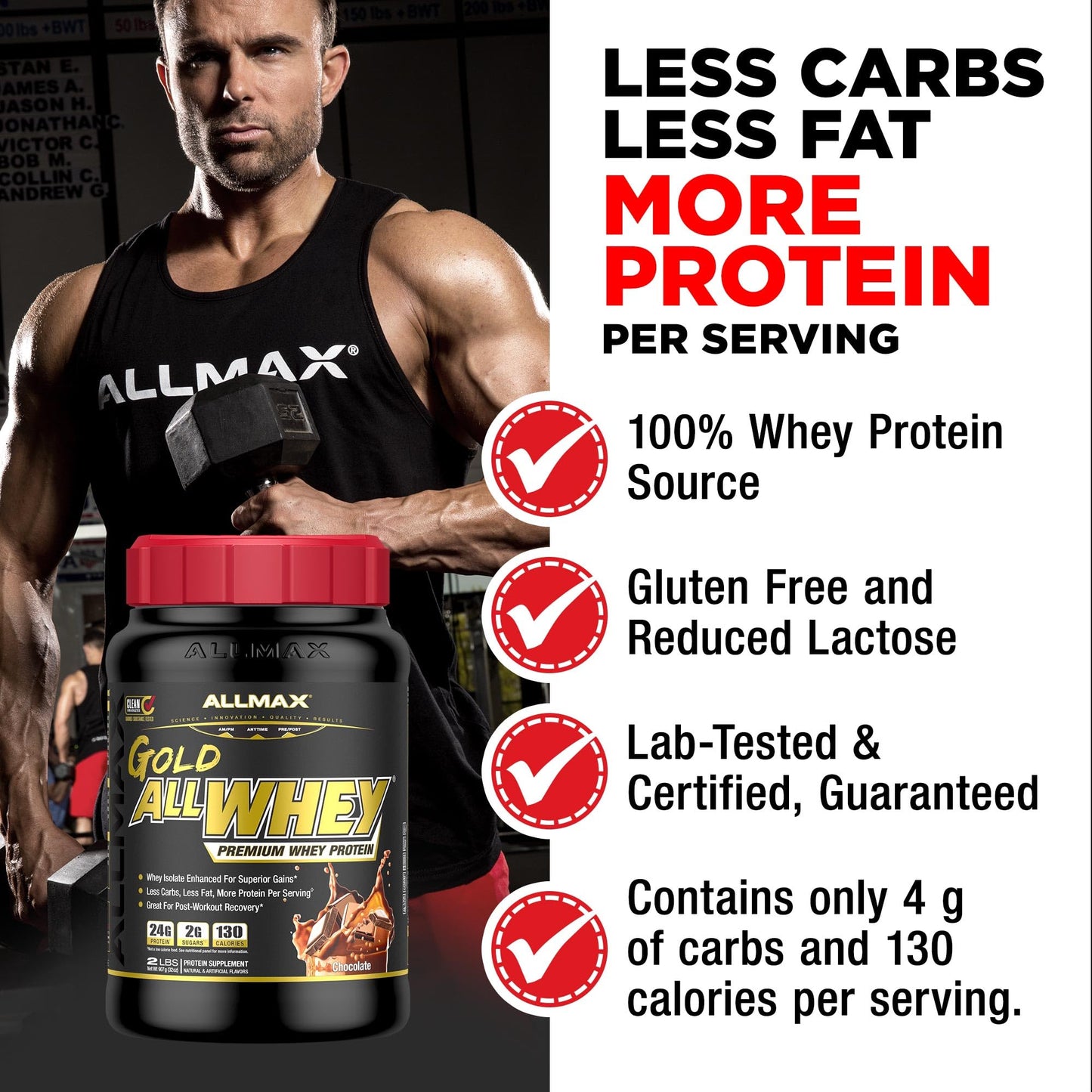 ALLMAX AllWhey Gold Whey Protein Powder, Strawberry, 32 Servings