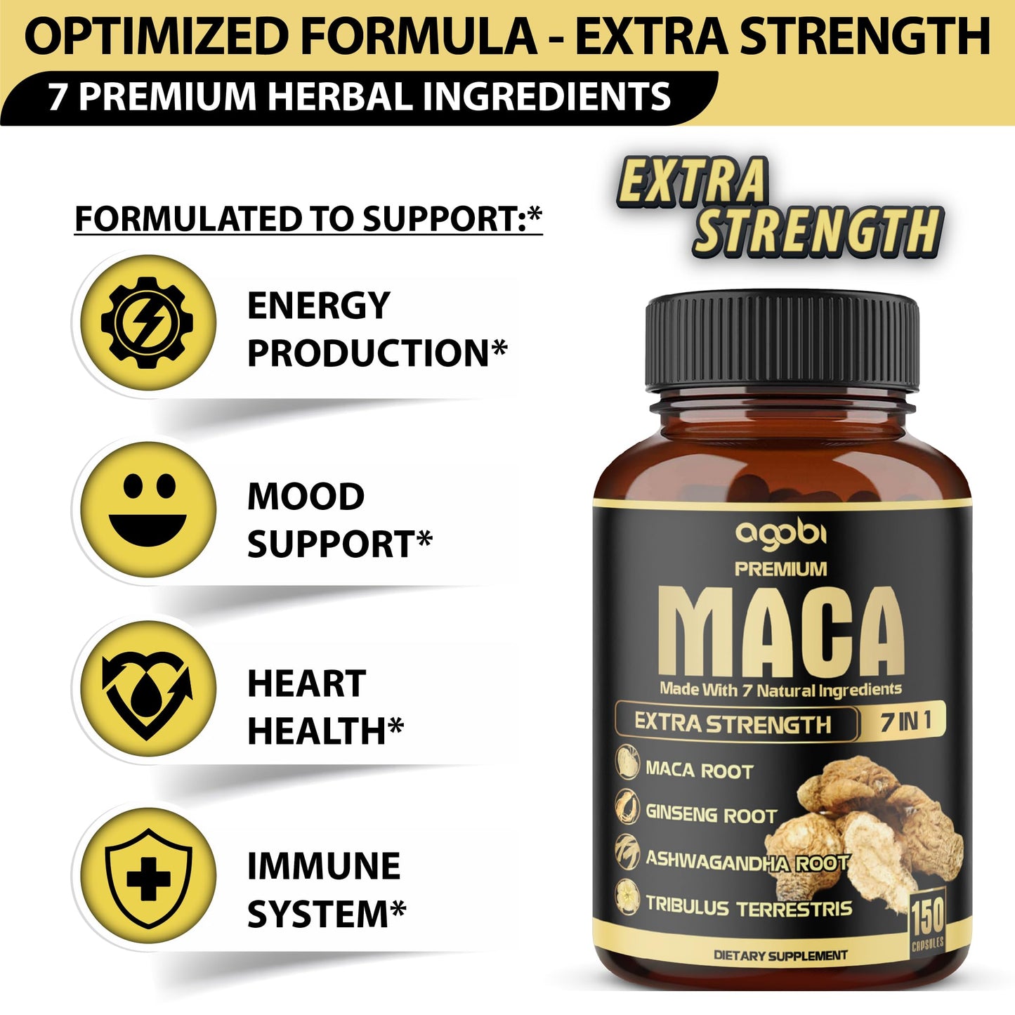 agobi 7in1 Premium Maca Root 150 Capsules