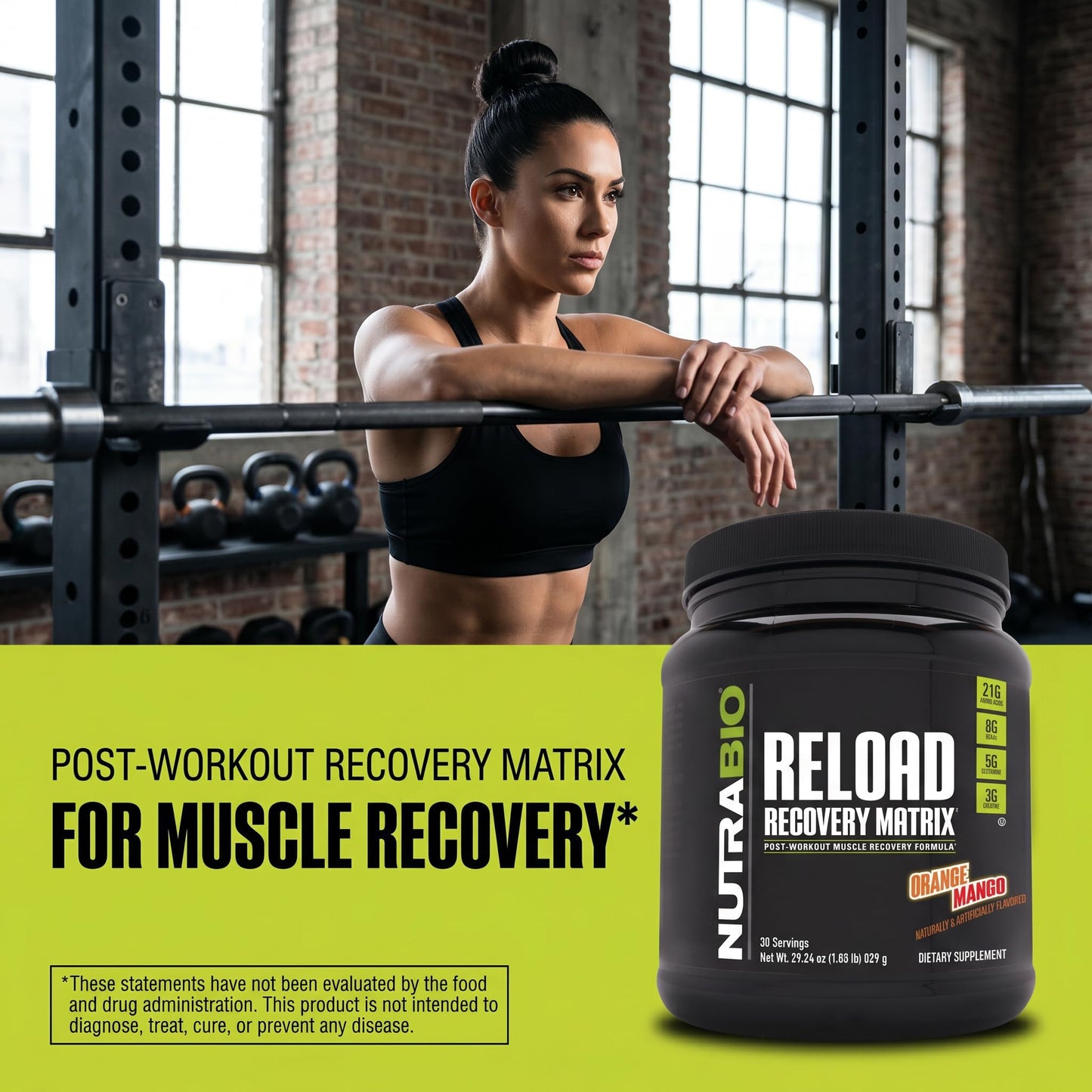 NutraBio Reload Powder 30 Servings 1.78 lb