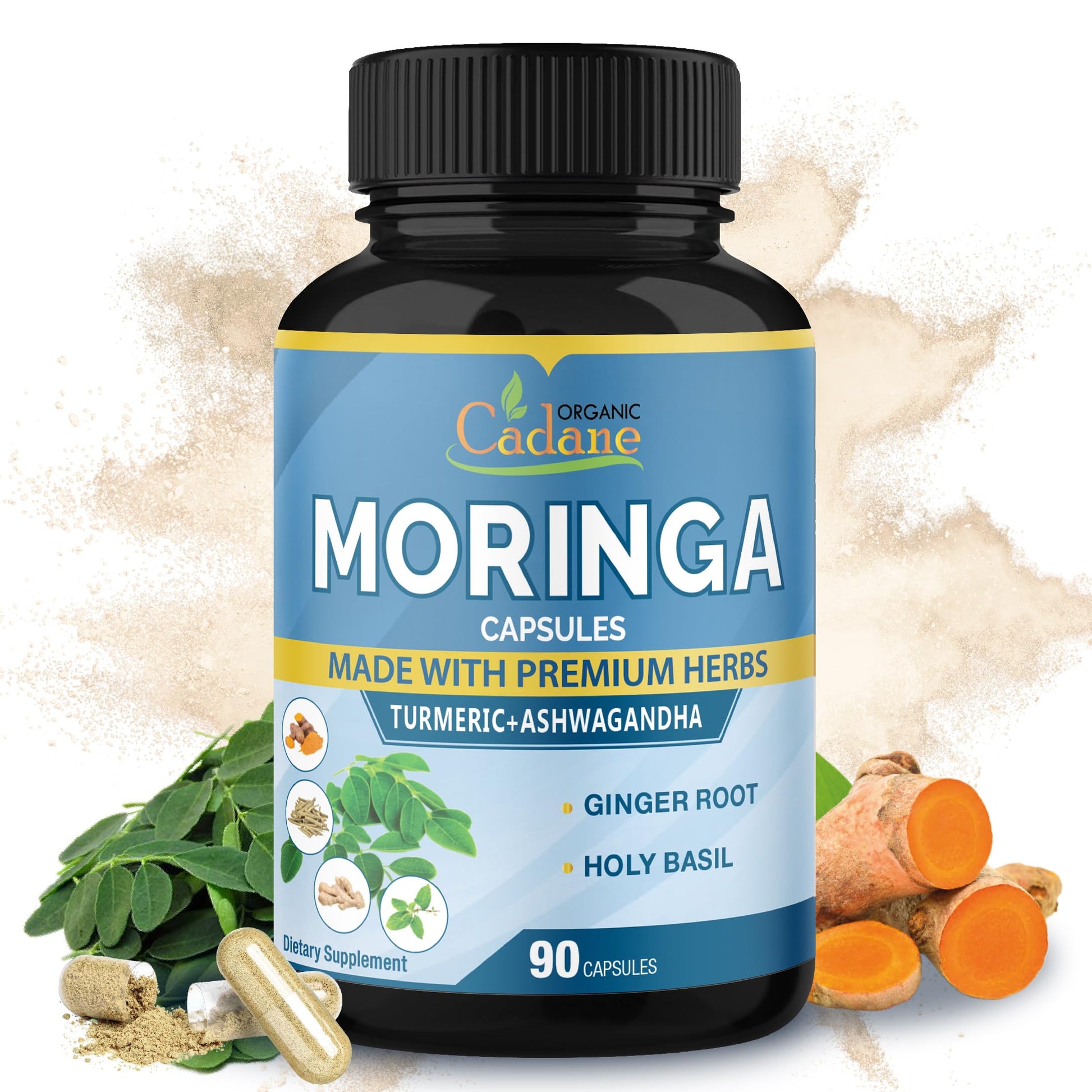 Organic Cadane Moringa Extract Capsules 90 Count