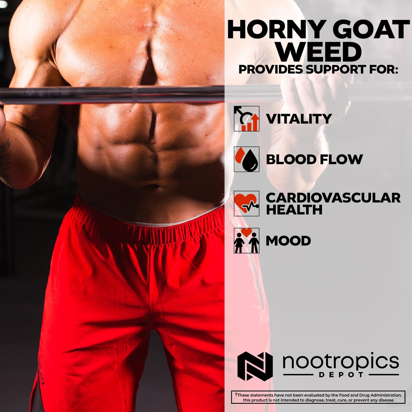 Nootropics Depot Horny Goat Weed 200mg Capsules, 90 Count