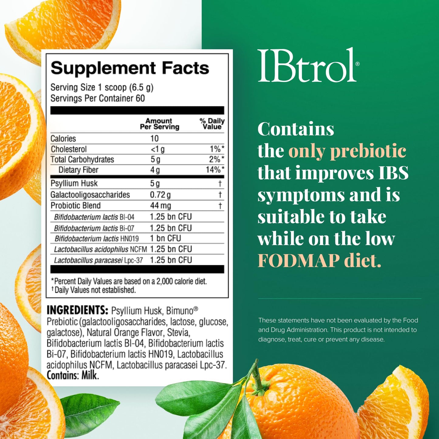 Medtrition IBtrol 3-in-1 IBS Gut Health Supplement with Psyllium, Prebiotic and Probiotics Powder, 13.8 oz