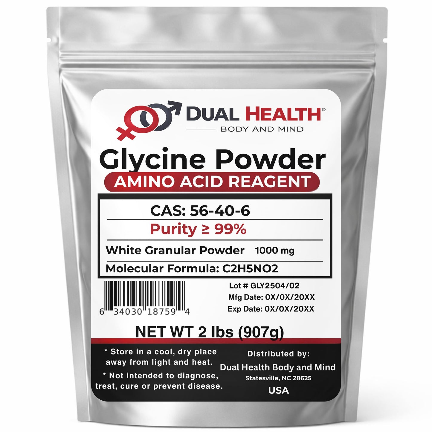 Dual Health Body & Mind Glycine Powder, 32