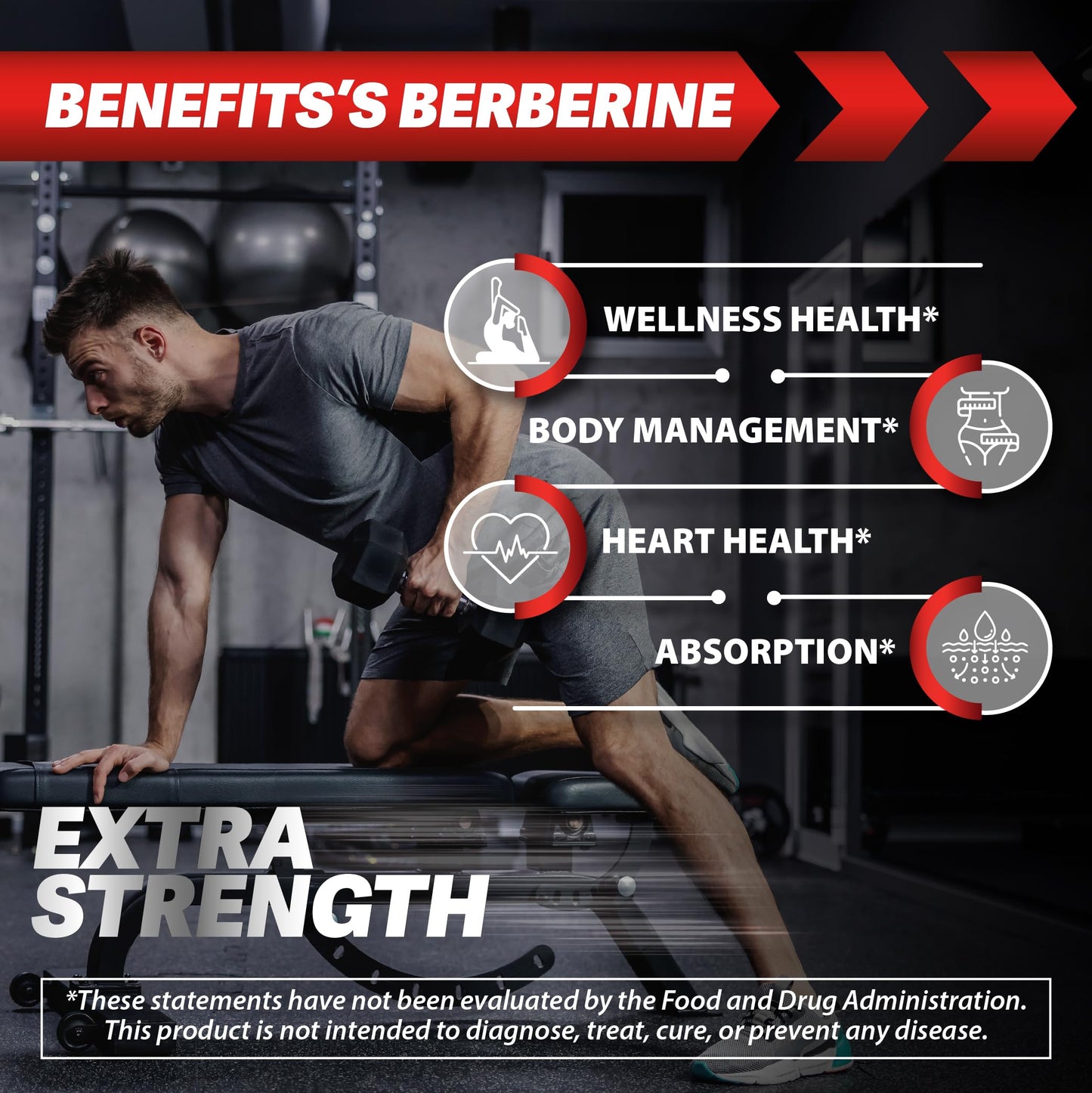 BEBEFEN Berberine HCL Supplement 60 Capsules, Non-GMO, Gluten Free