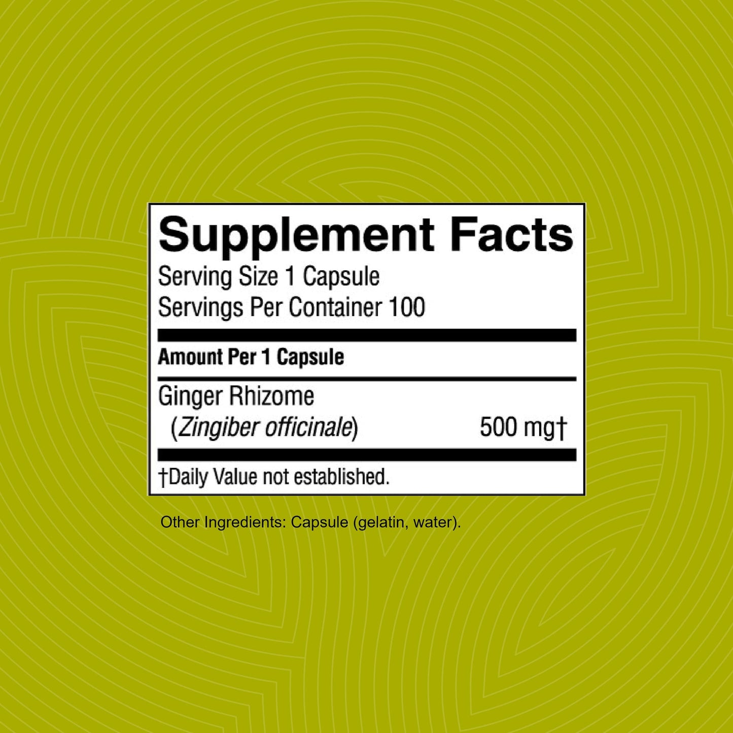 Nature's Sunshine Ginger Capsules 100