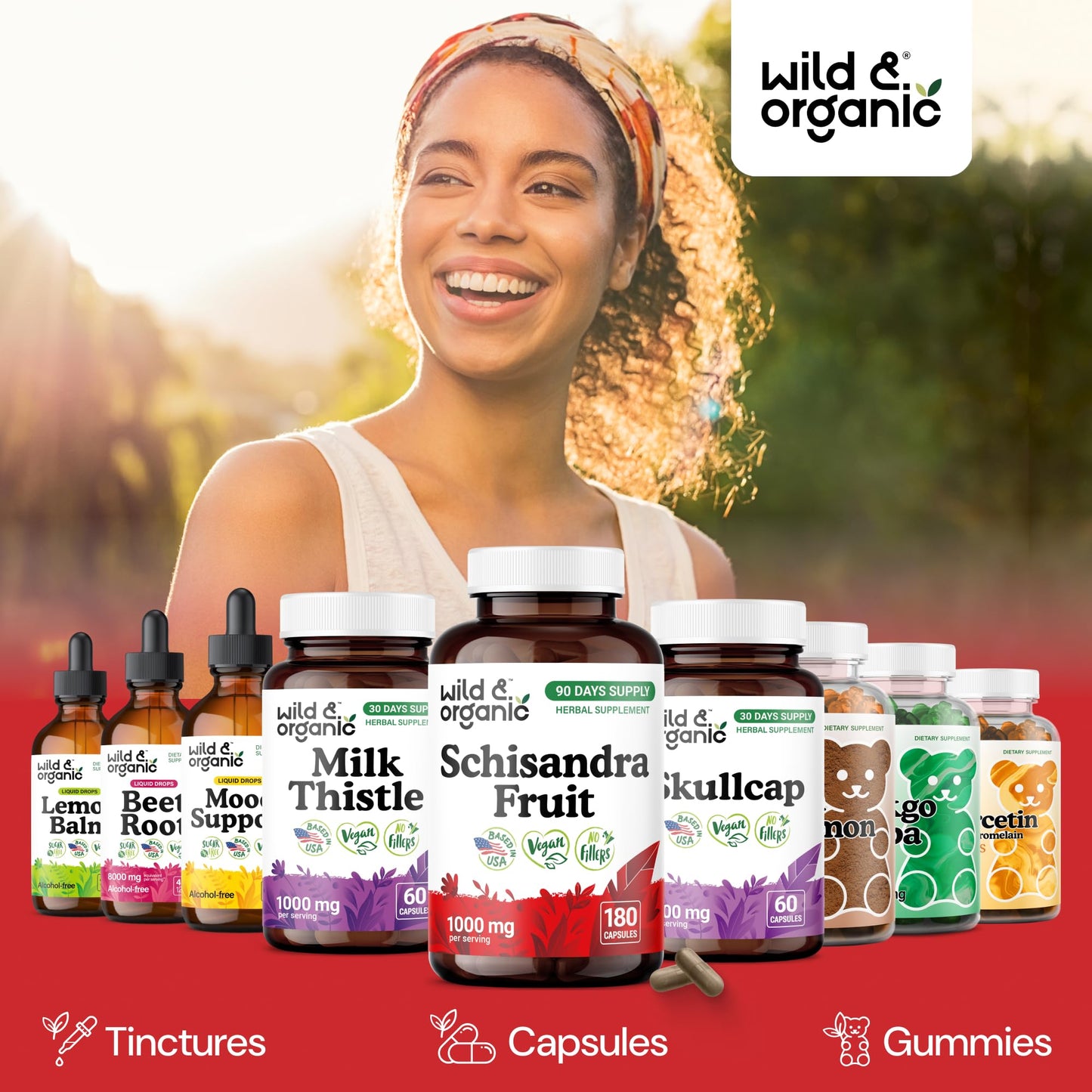 Wild & Organic Schisandra Capsules 1000 mg Mood Support 180 Count