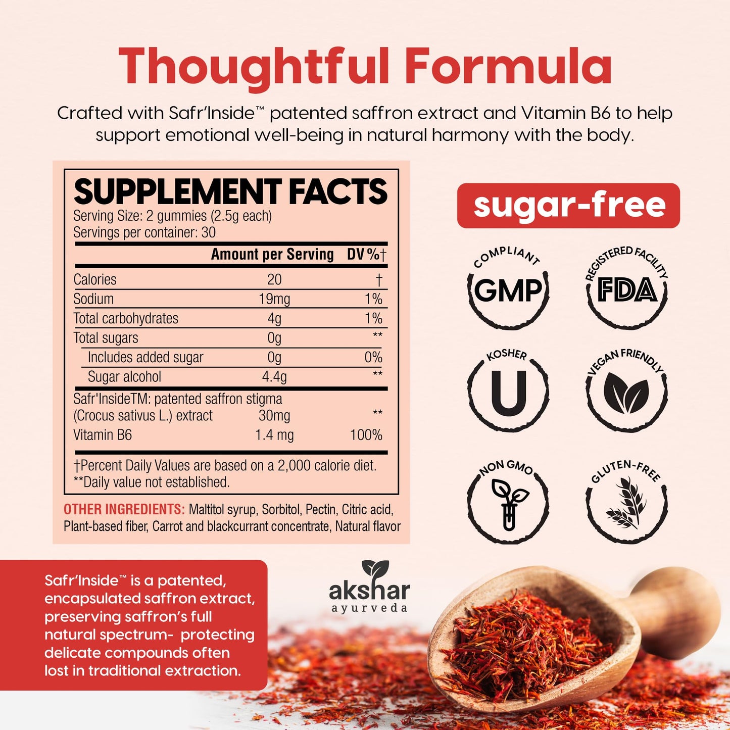 AKSHAR ayurveda Saffron Gummies 120 Count