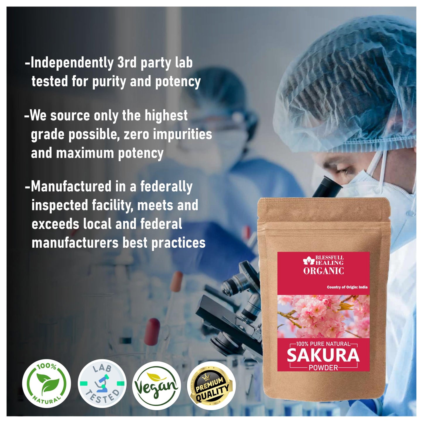 Blessfull Healing Organic Sakura Powder 10.58 oz
