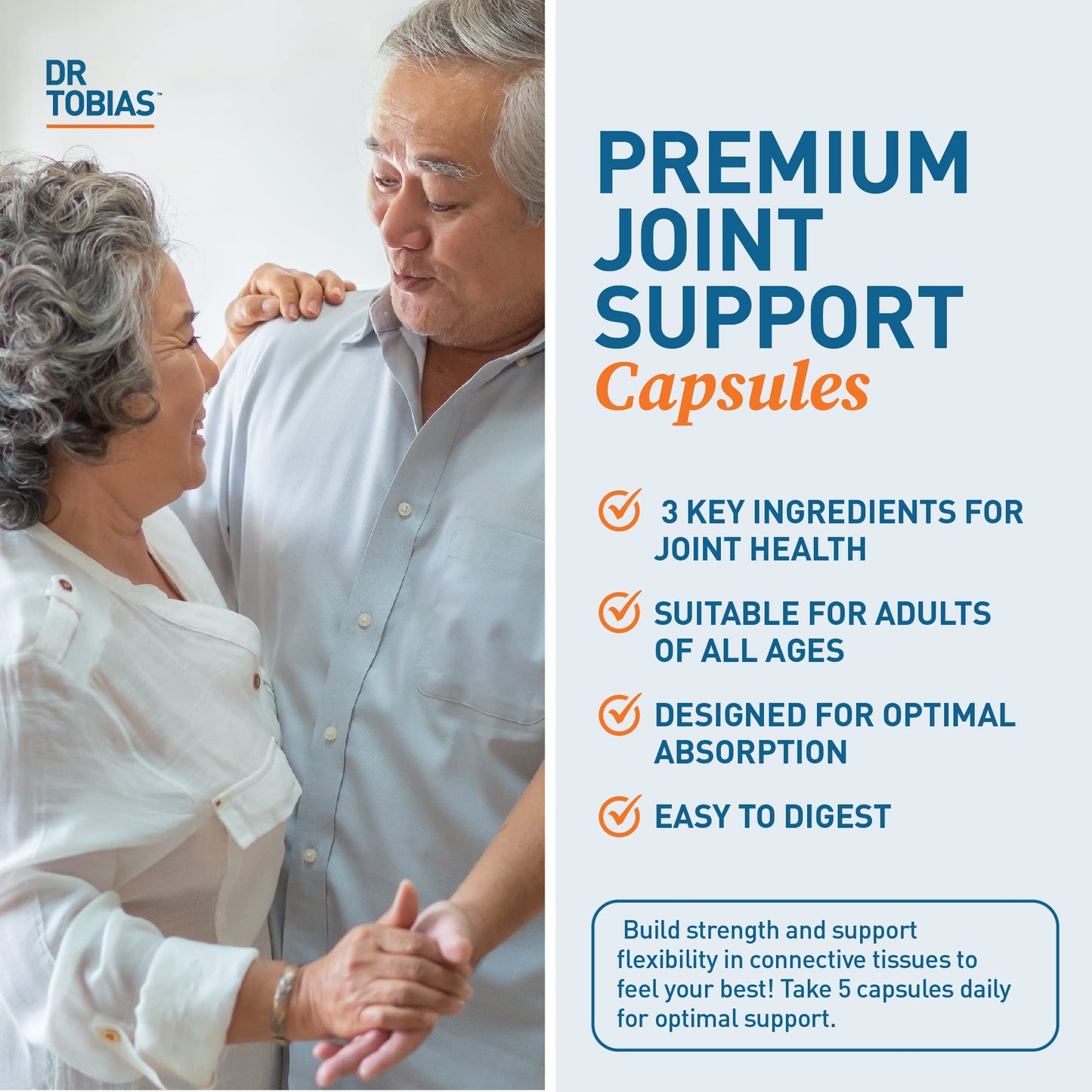 Dr. Tobias Joint Support Supplement with Glucosamine Chondroitin MSM Capsules, 240