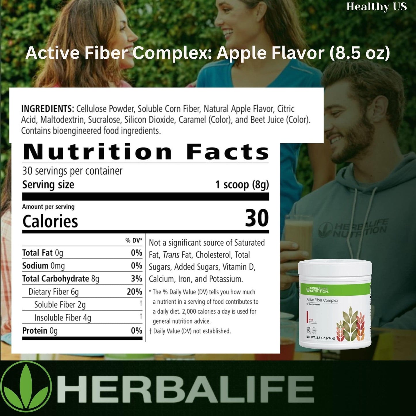 Herbalife Active Fiber Complex Apple Flavor Powder 7.14 oz