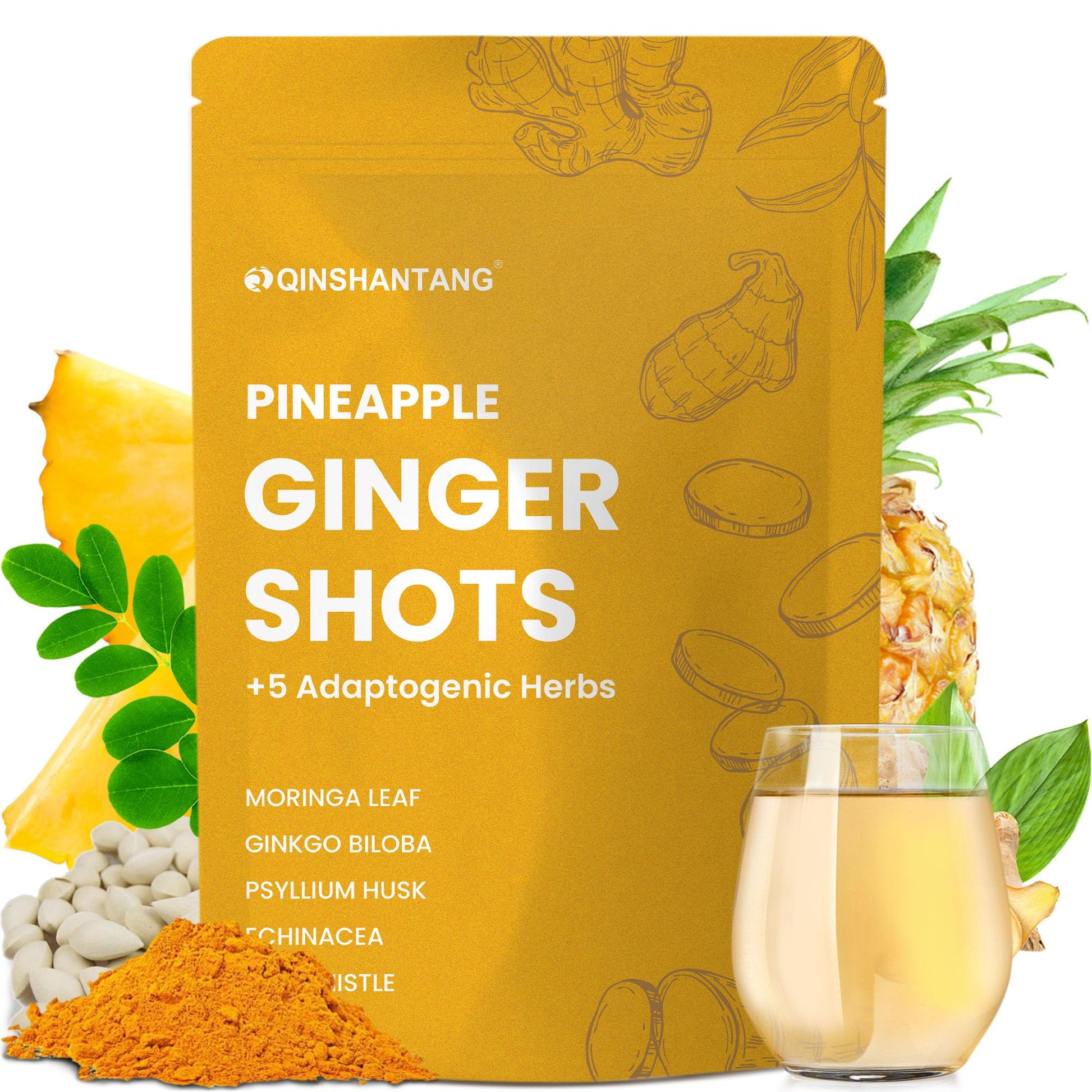 QIN SHAN TANG Pineapple Ginger Shots Powder 6.35 Oz
