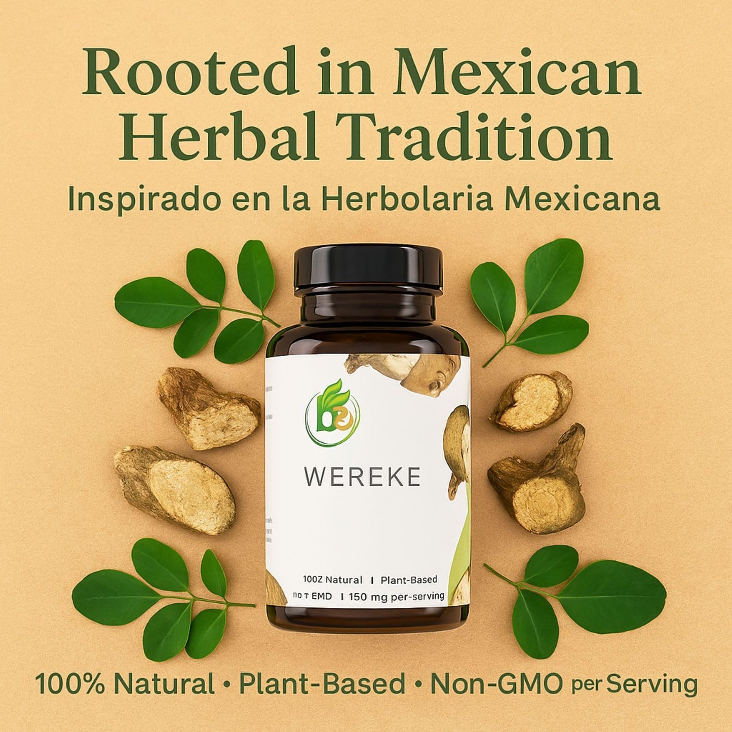 B-Experts Wereke (Wereque Root) 1500 mg per Serving Vegan Capsules, 90 Count