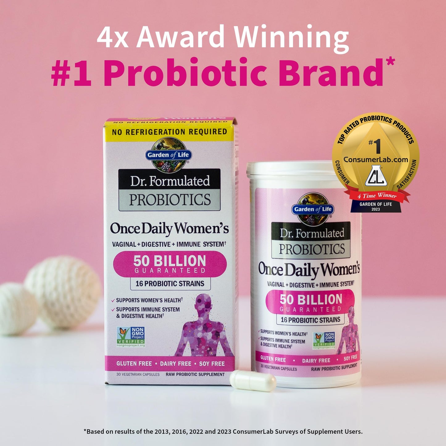 Jarrow Formulas Probiotics Bundle with Saccharomyces Boulardii 5 Billion CFU and Dr Formulated Probiotics for Women 50 Billion CFU, Capsules, 210