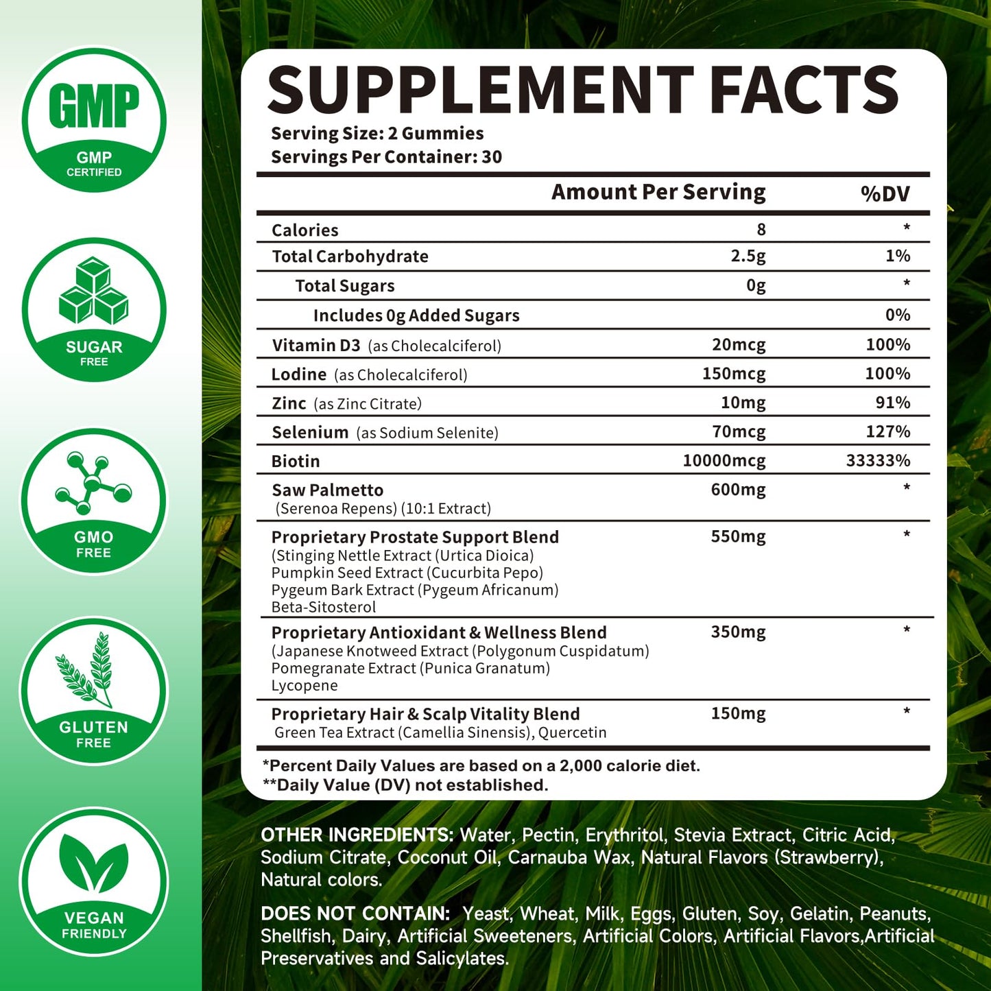 Mchokuu Saw Palmetto Gummies 600mg, Gummy, 60 Count