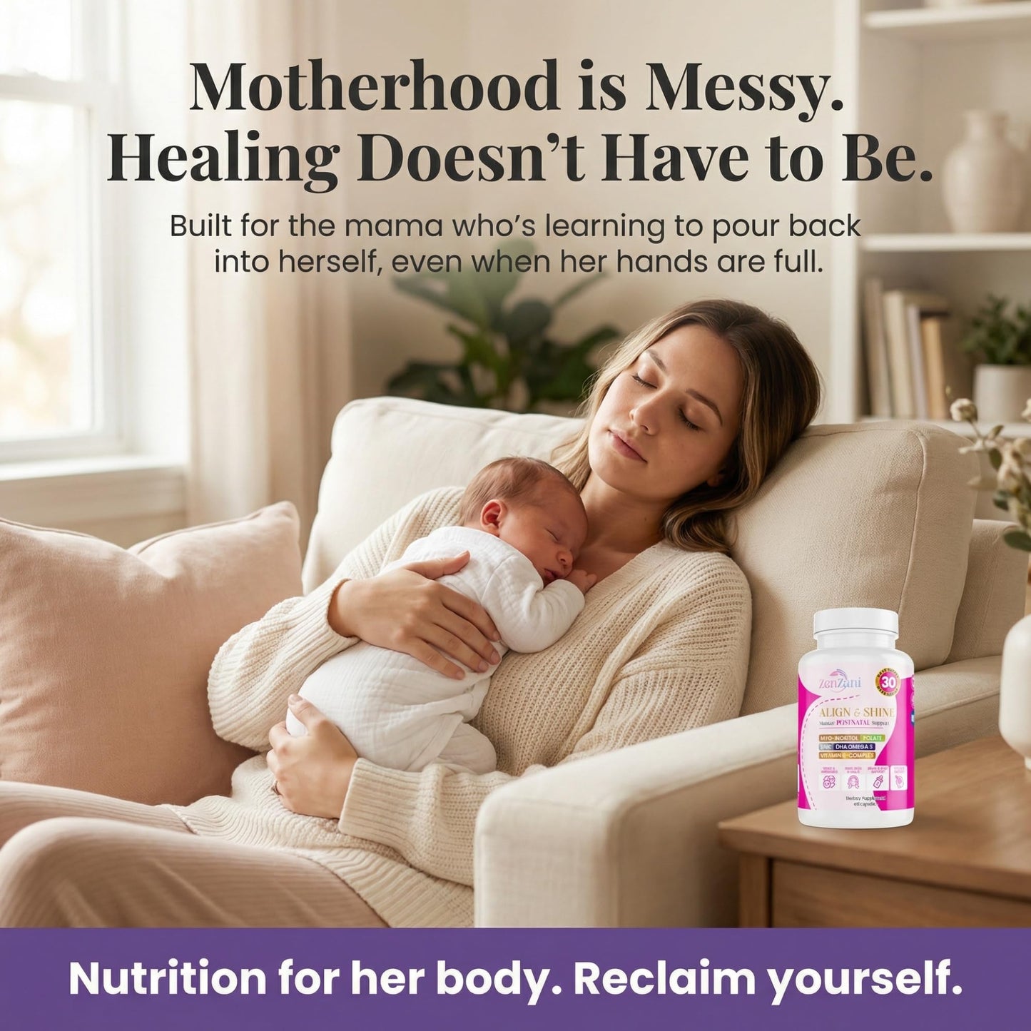 Zenzani Align & Shine Postnatal Vitamins for Women 60 Capsules