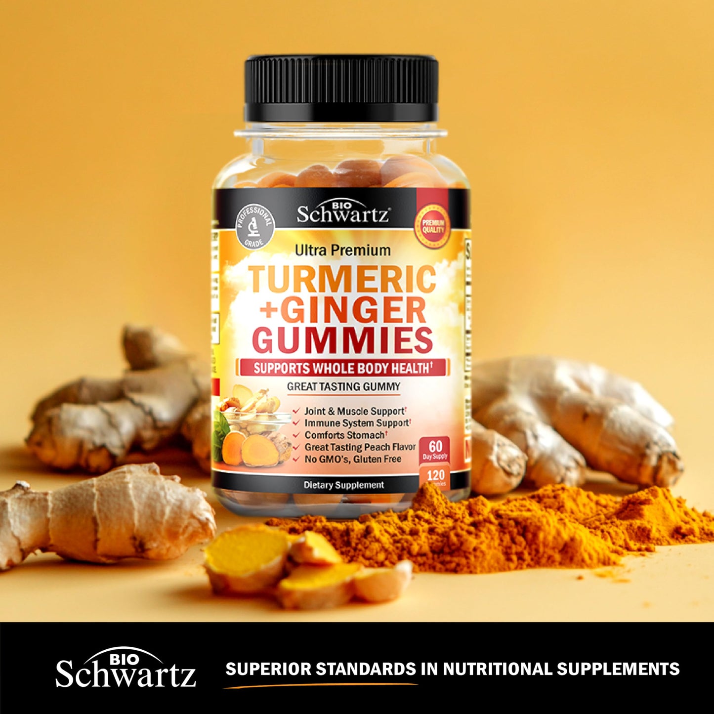 BioSchwartz Turmeric Curcumin with Ginger Gummies, 120 Count