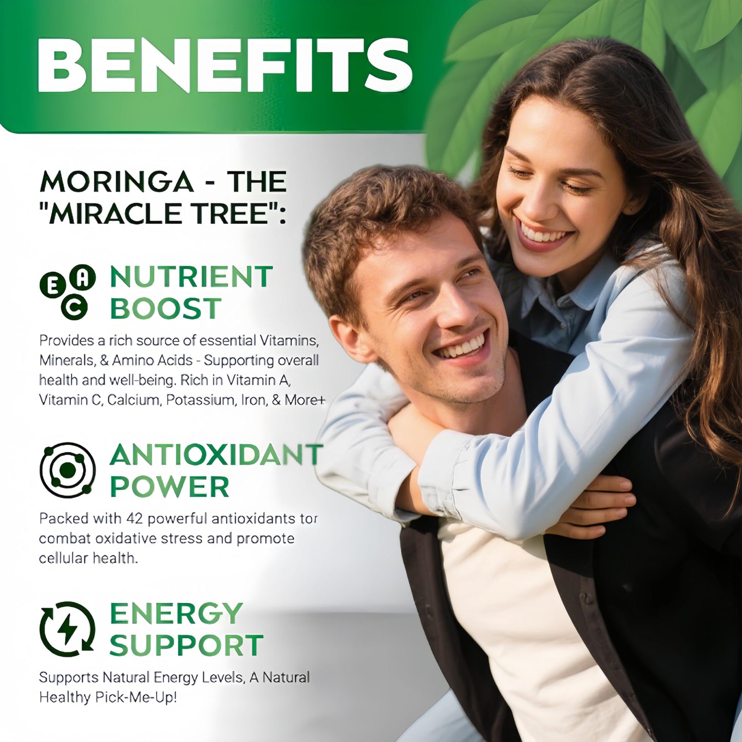 GMP Vitas Organic Moringa 1000mg Capsules, 90 Capsules