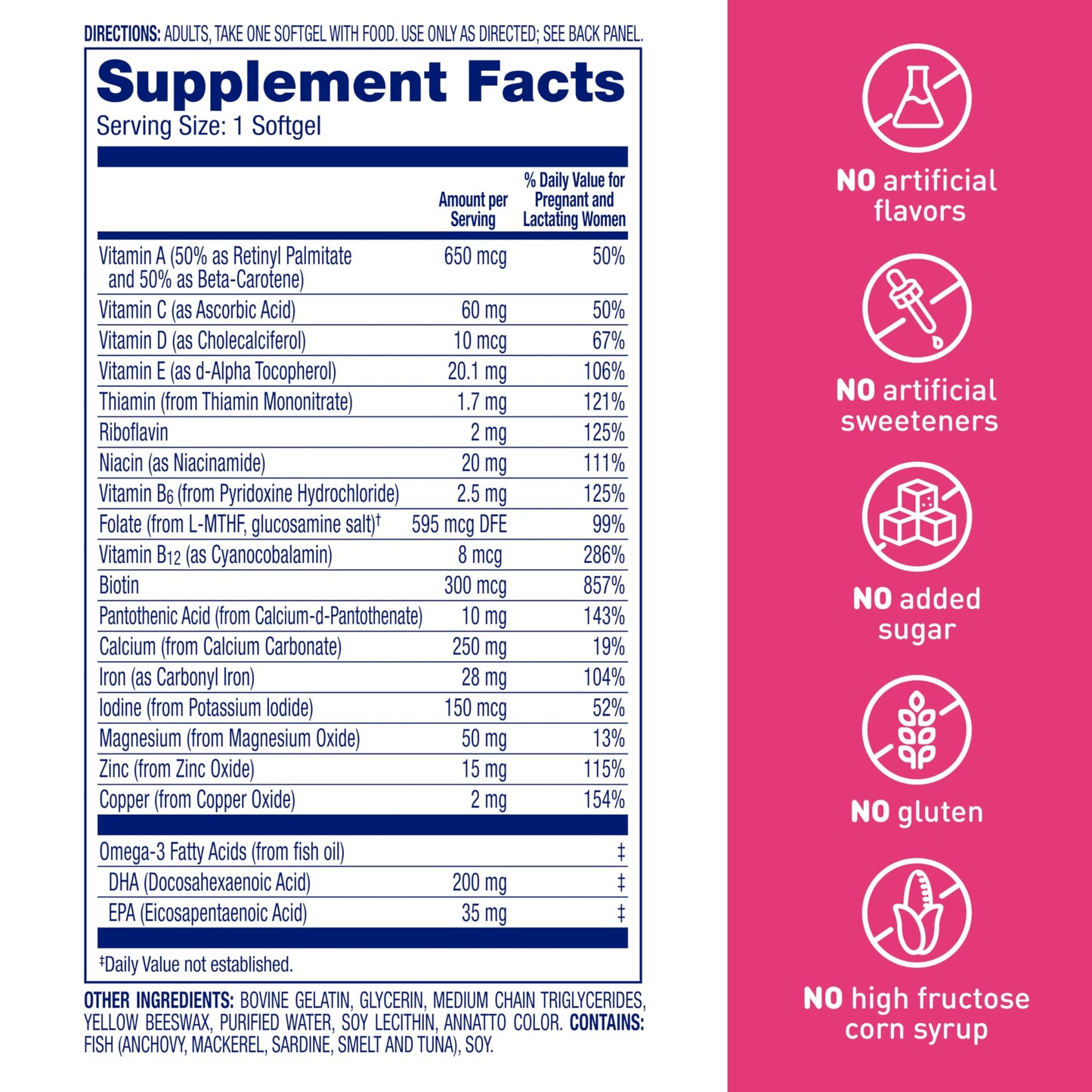 Enfamom Prenatal Vitamin Supplement for Pregnant and Lactating Women Softgels, 30 Count