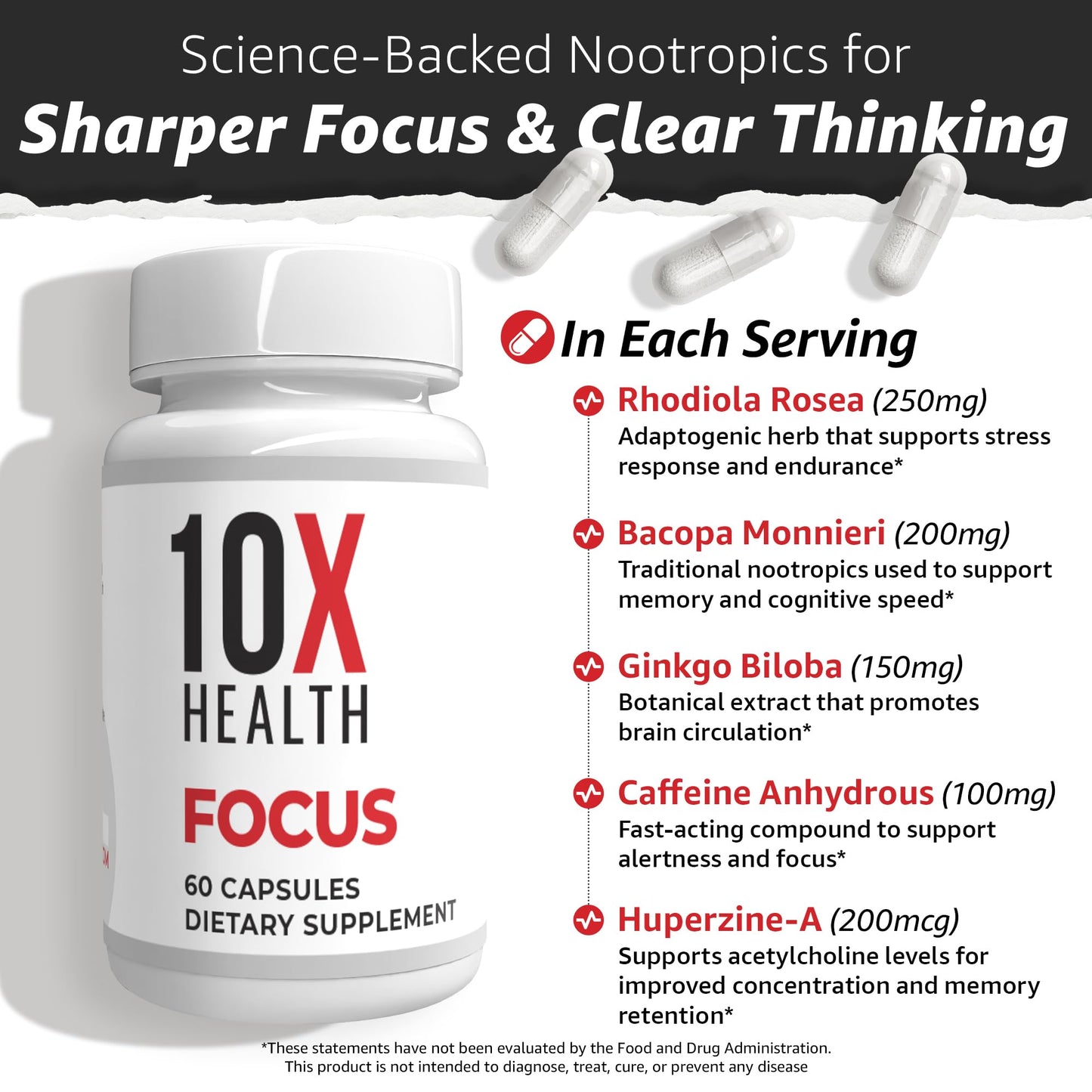 10X Health System 10X Health Focus Supplement 60 Capsules