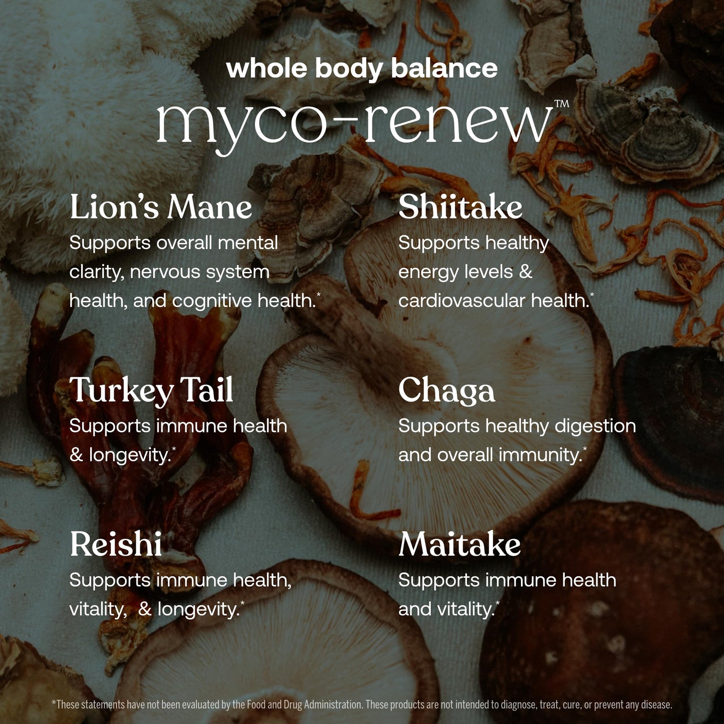 True Grace Mushroom Myco-Renew Blend Daily Immune Support Capsules 60 Count