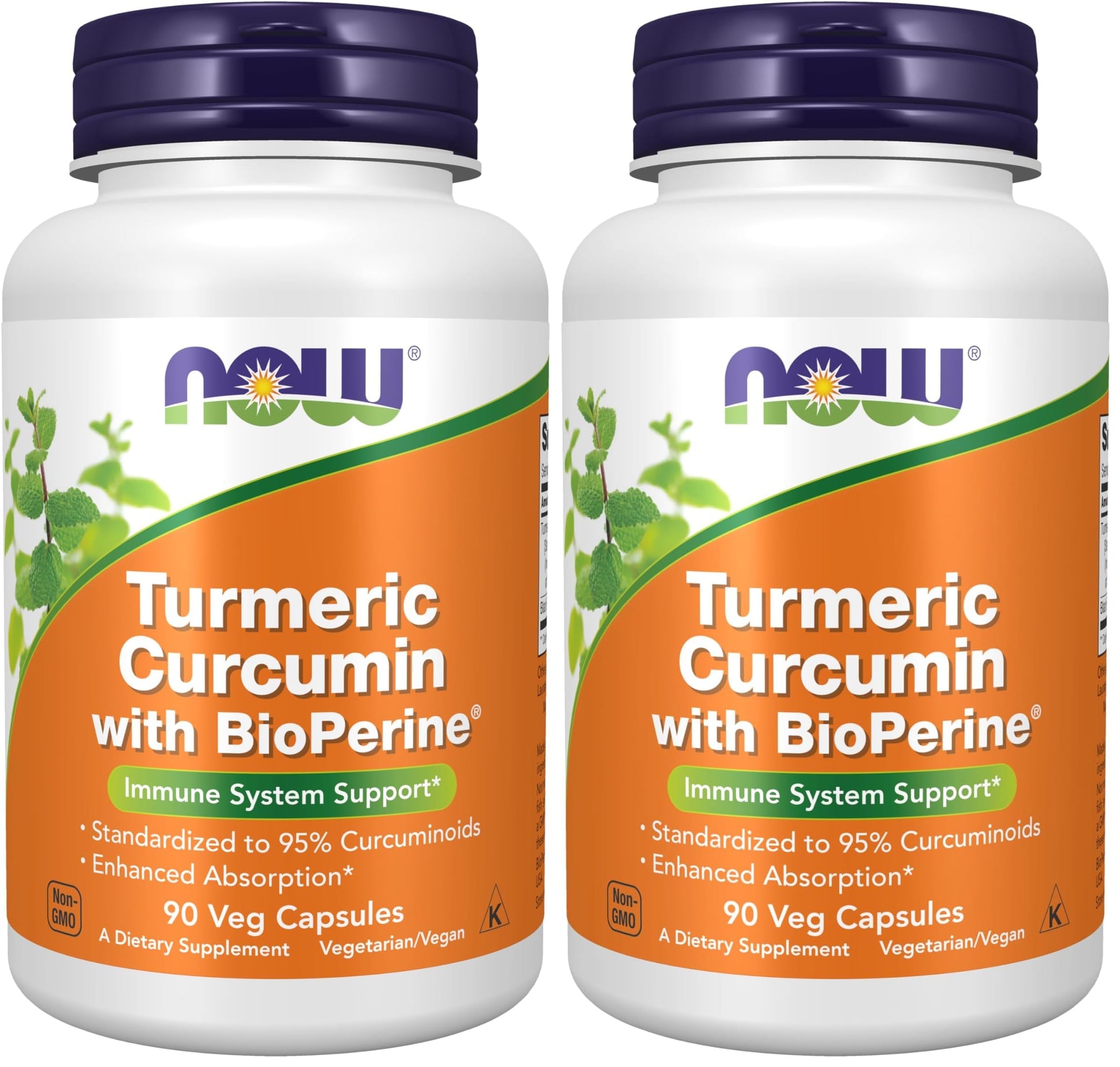 NOW Foods Turmeric Curcumin with BioPerine Capsules 180 Count