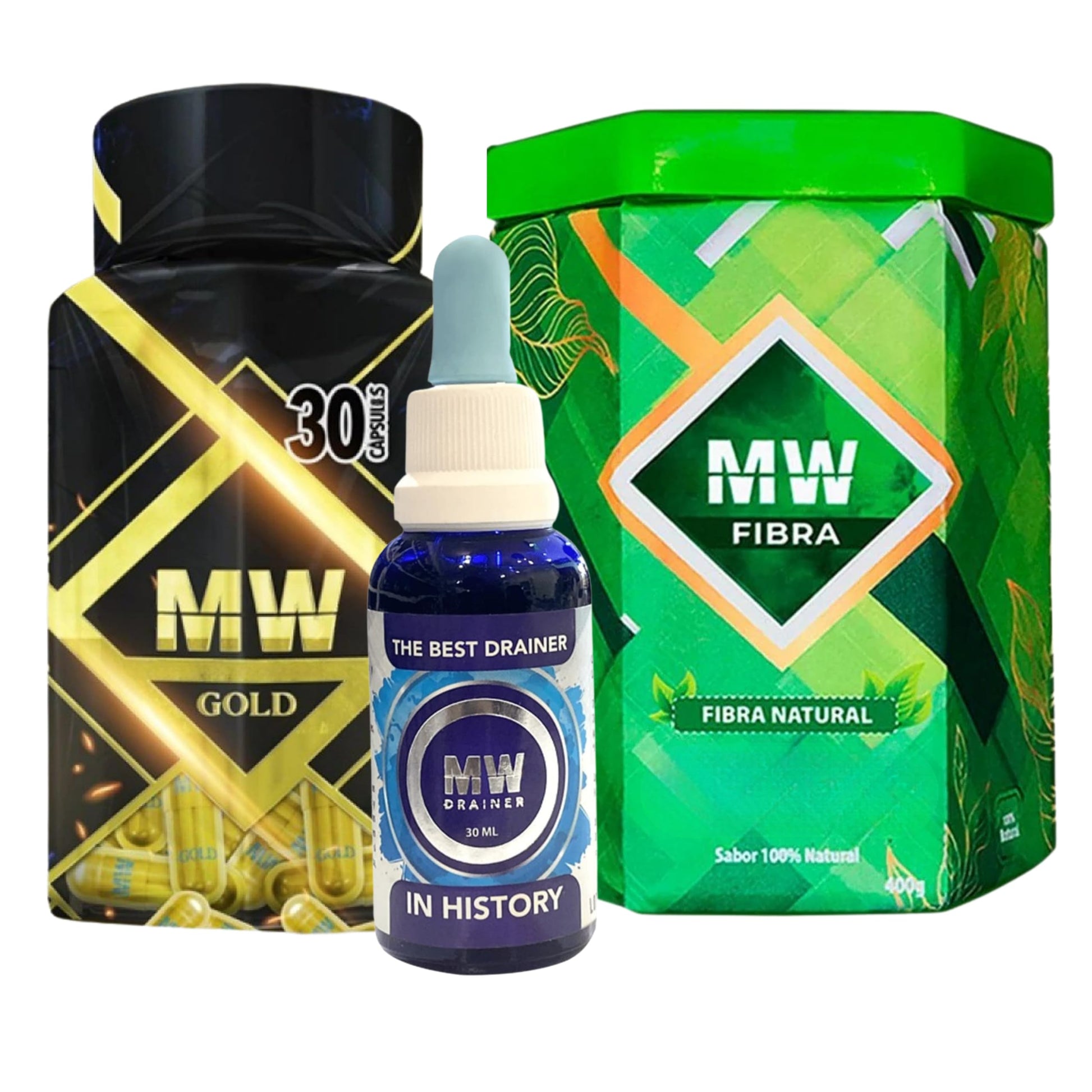 Generic MW Gold Pills Drainer and Fiber Bundle Capsule, 30 Capsules