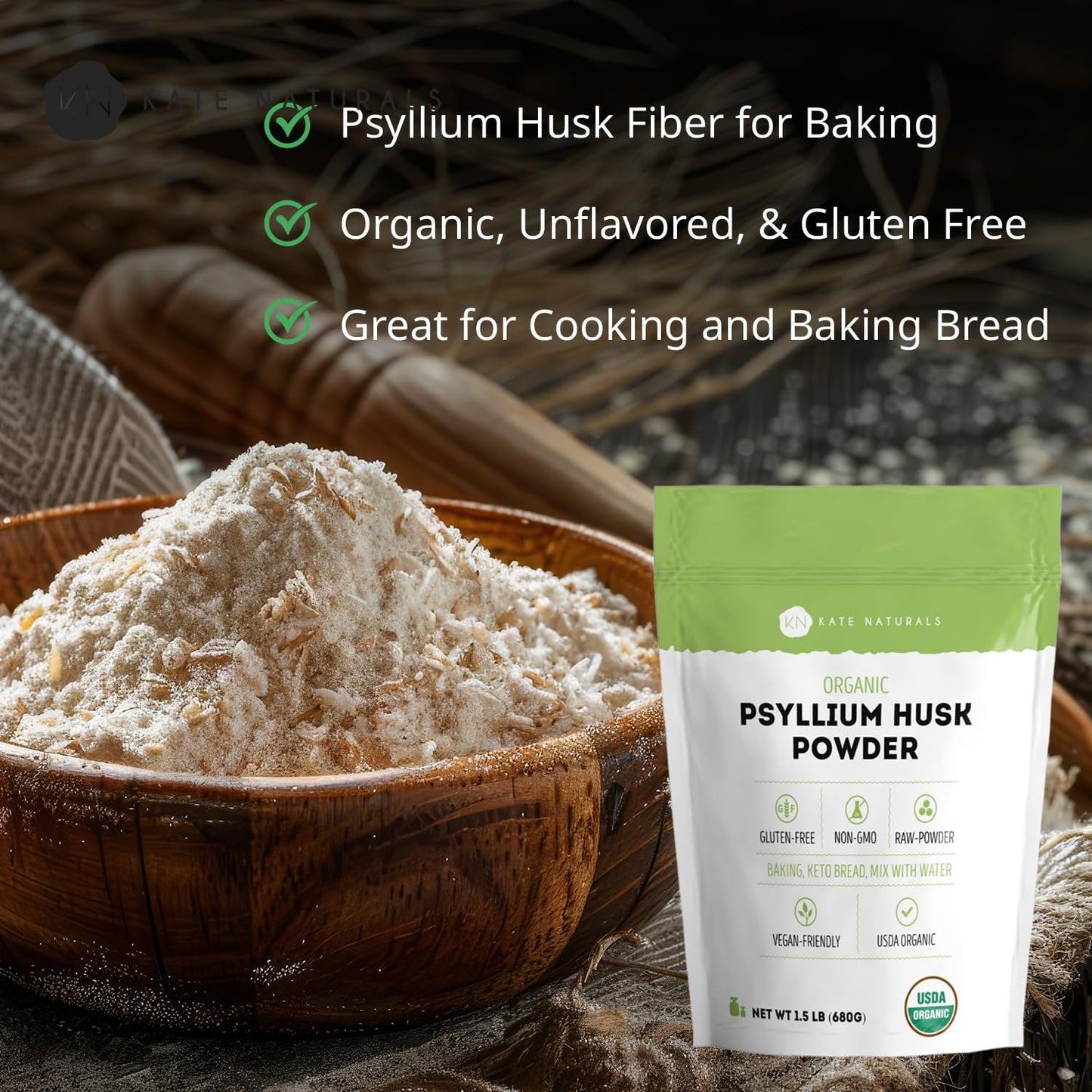 Kate Naturals Psyllium Husk Powder 24