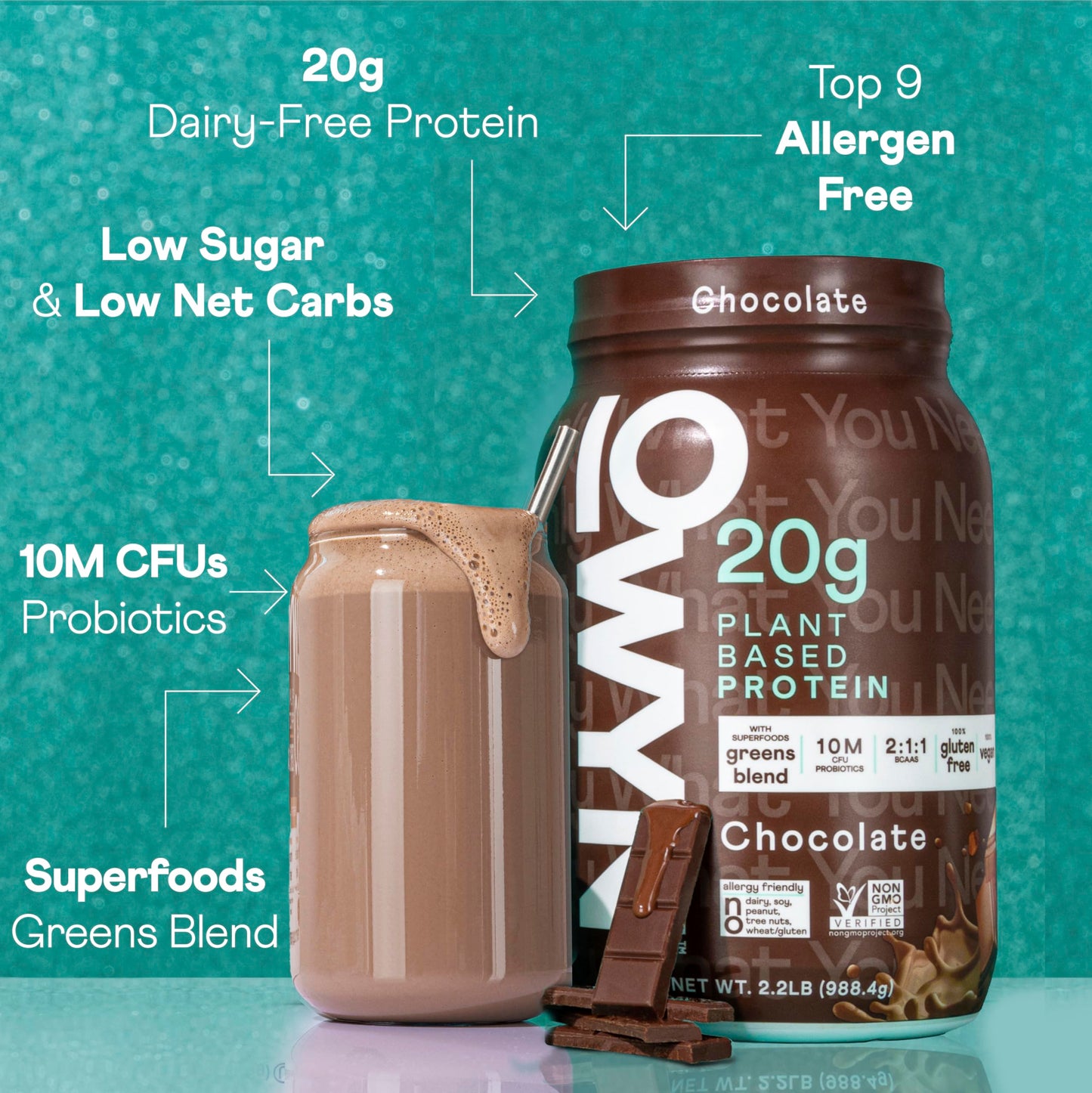 OWYN Only What You Need Chocolate Flavored Protein Powder, 2.2 lb