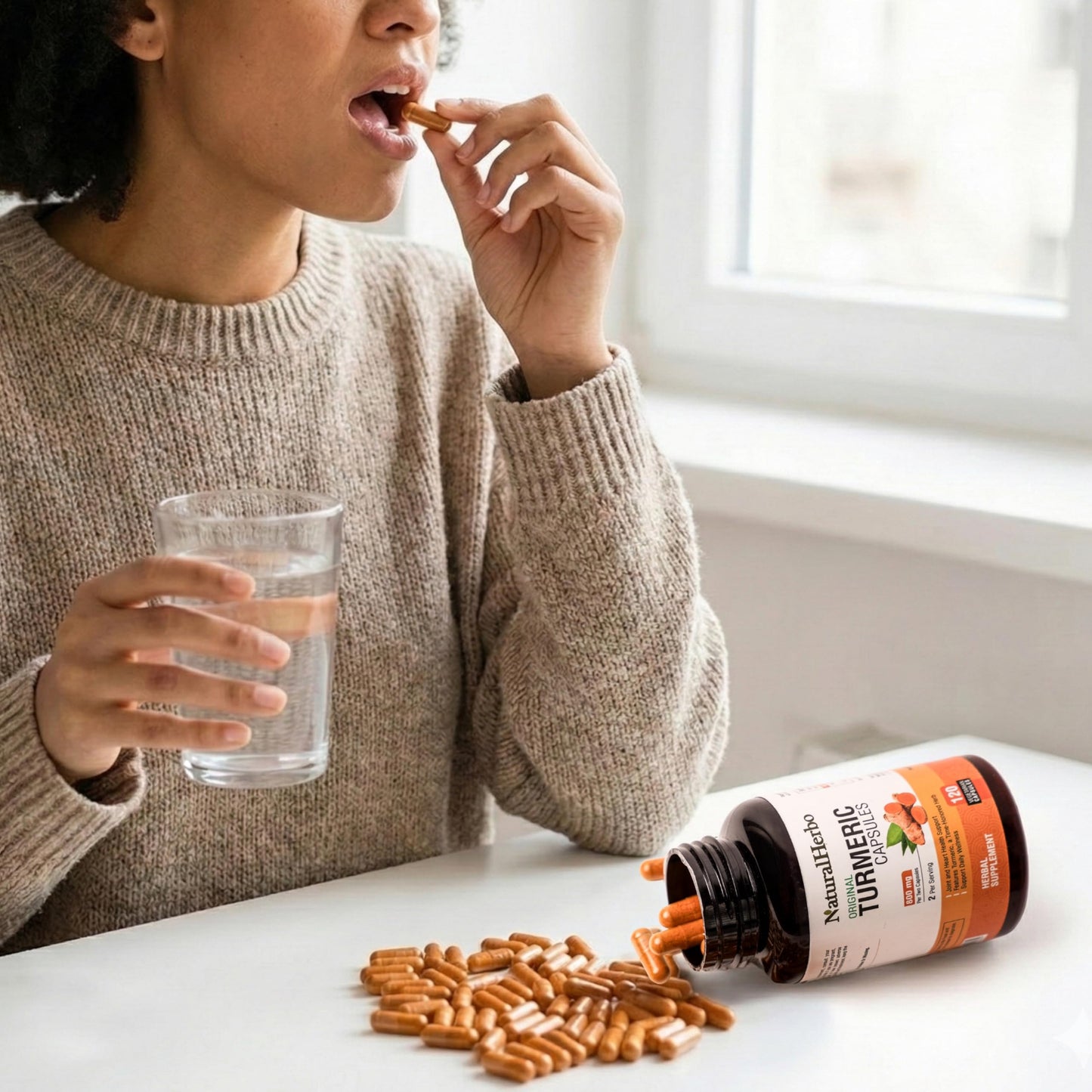 NaturalHerbo Turmeric Capsules 800mg, 120 Capsules