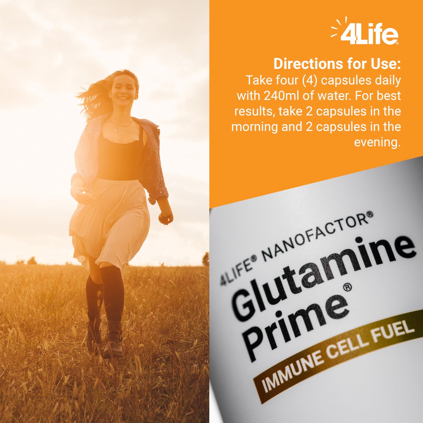 4Life Targeted Transfer Factor Glutamine Prime Immune Support 120 Capsules
