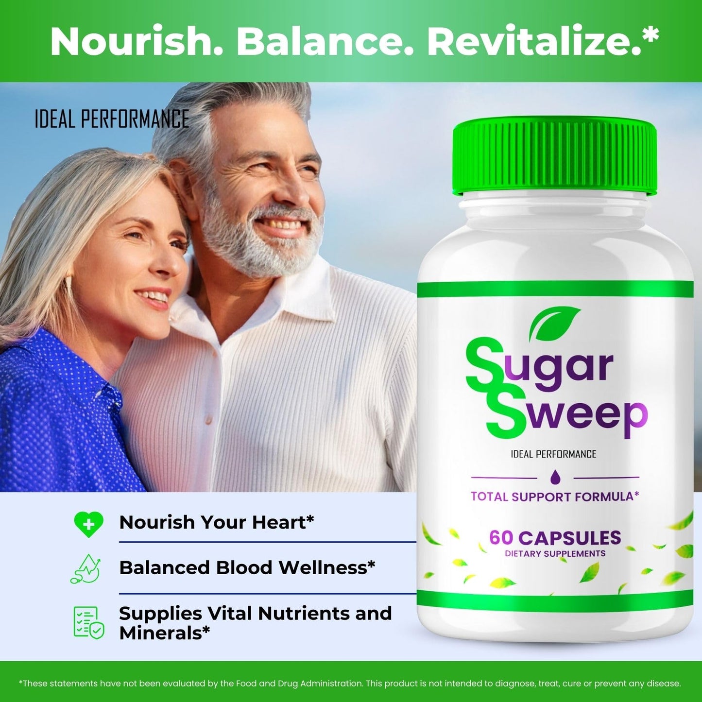 IDEAL PERFORMANCE Sugar Sweep Advanced Blood Formula Capsules 180 Count