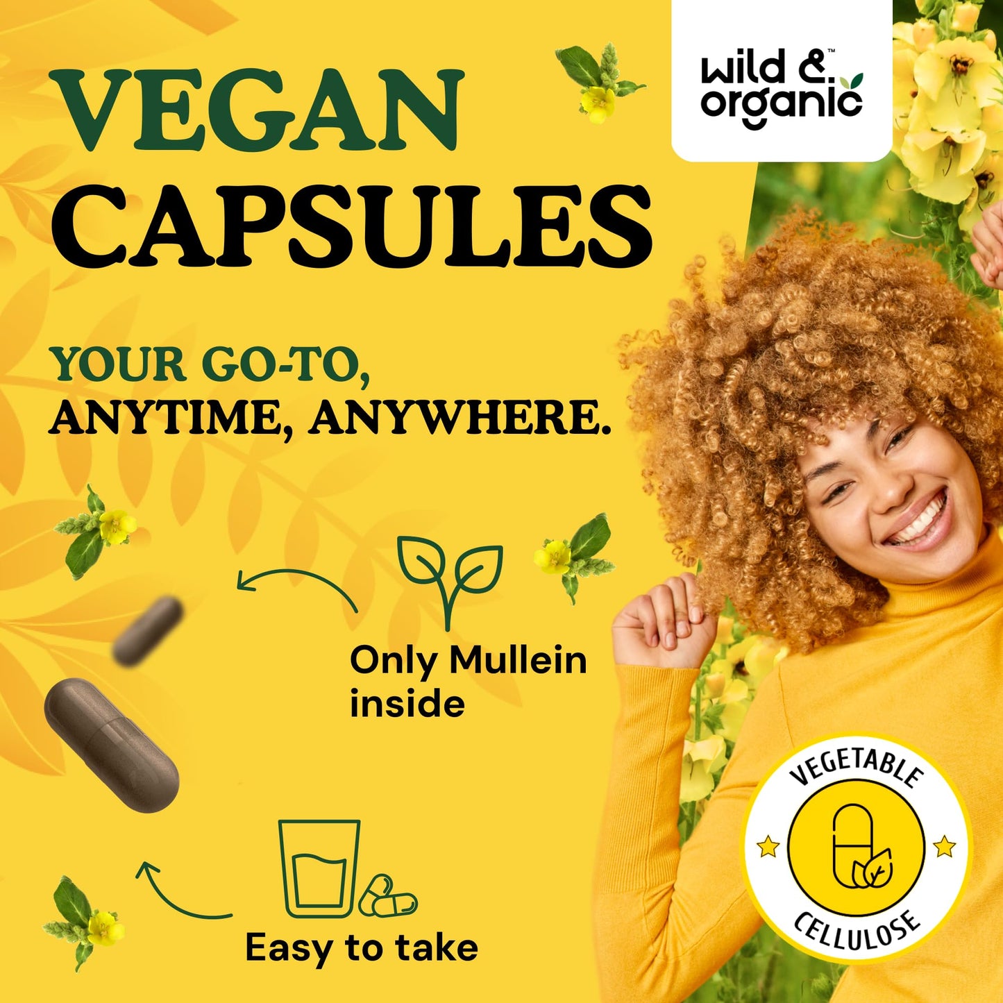Wild & Organic Mullein Capsules 120 Count