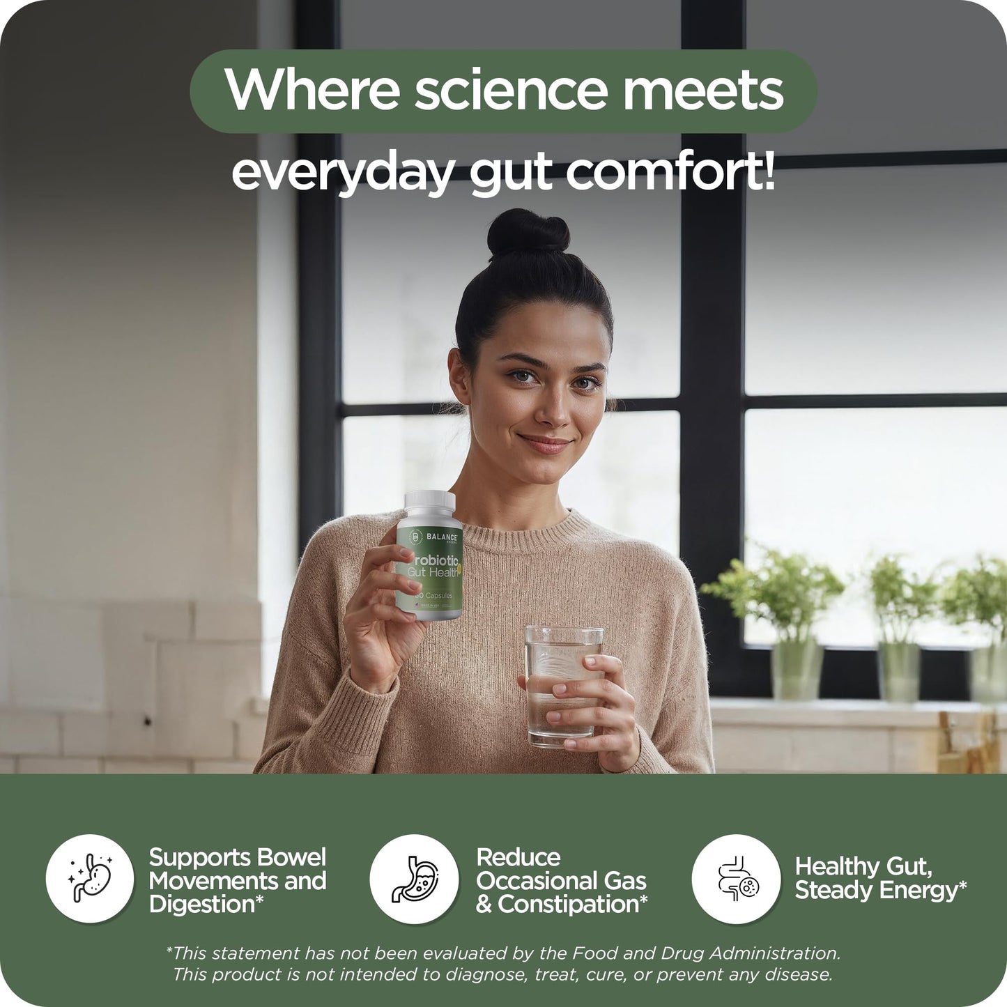 Balancebreens Probiotic Supplement 50 Billion CFU - 15 Strains, 180 Capsules