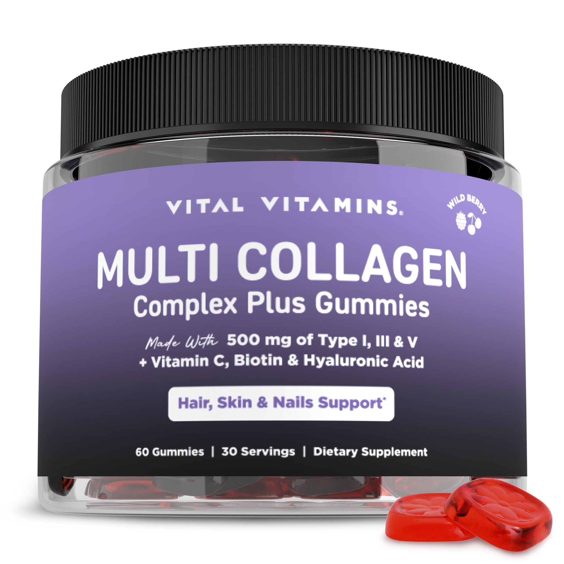 Vital Vitamins Multi Collagen Complex Plus Gummies 60 Count