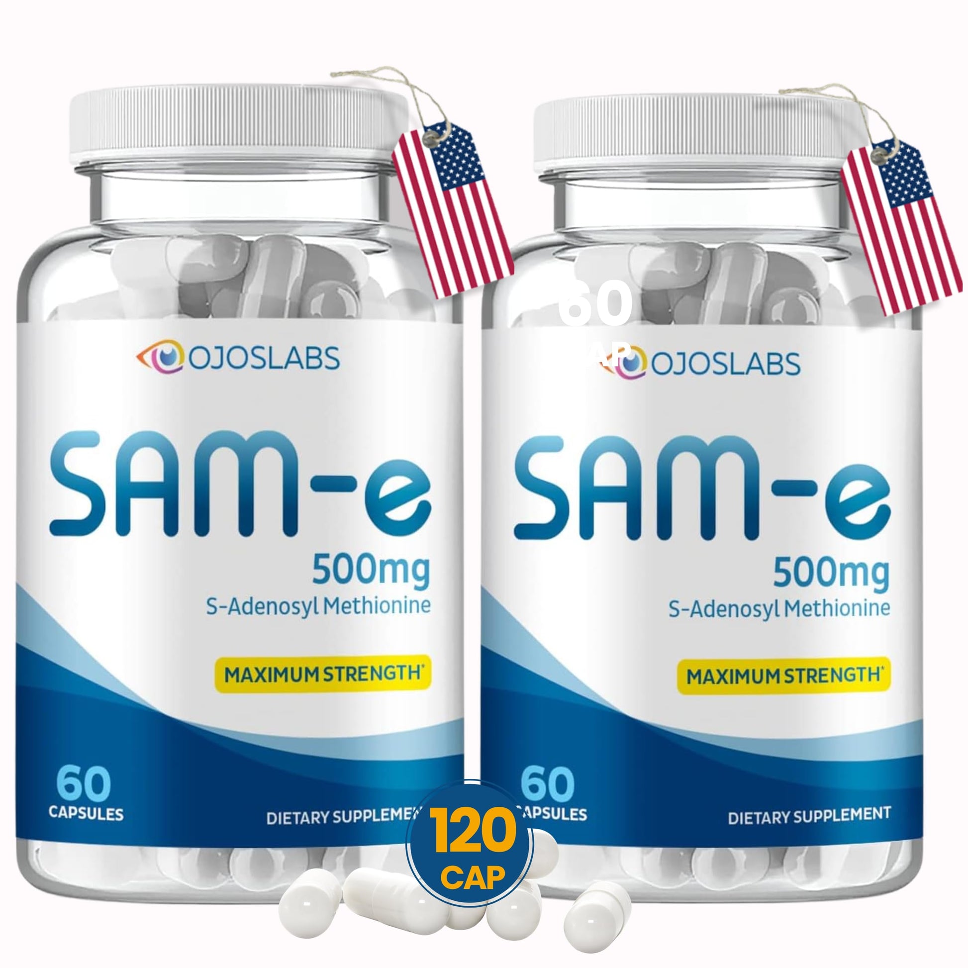 OjosLabs SAM-e 500mg Methionine Capsule, 60 Count