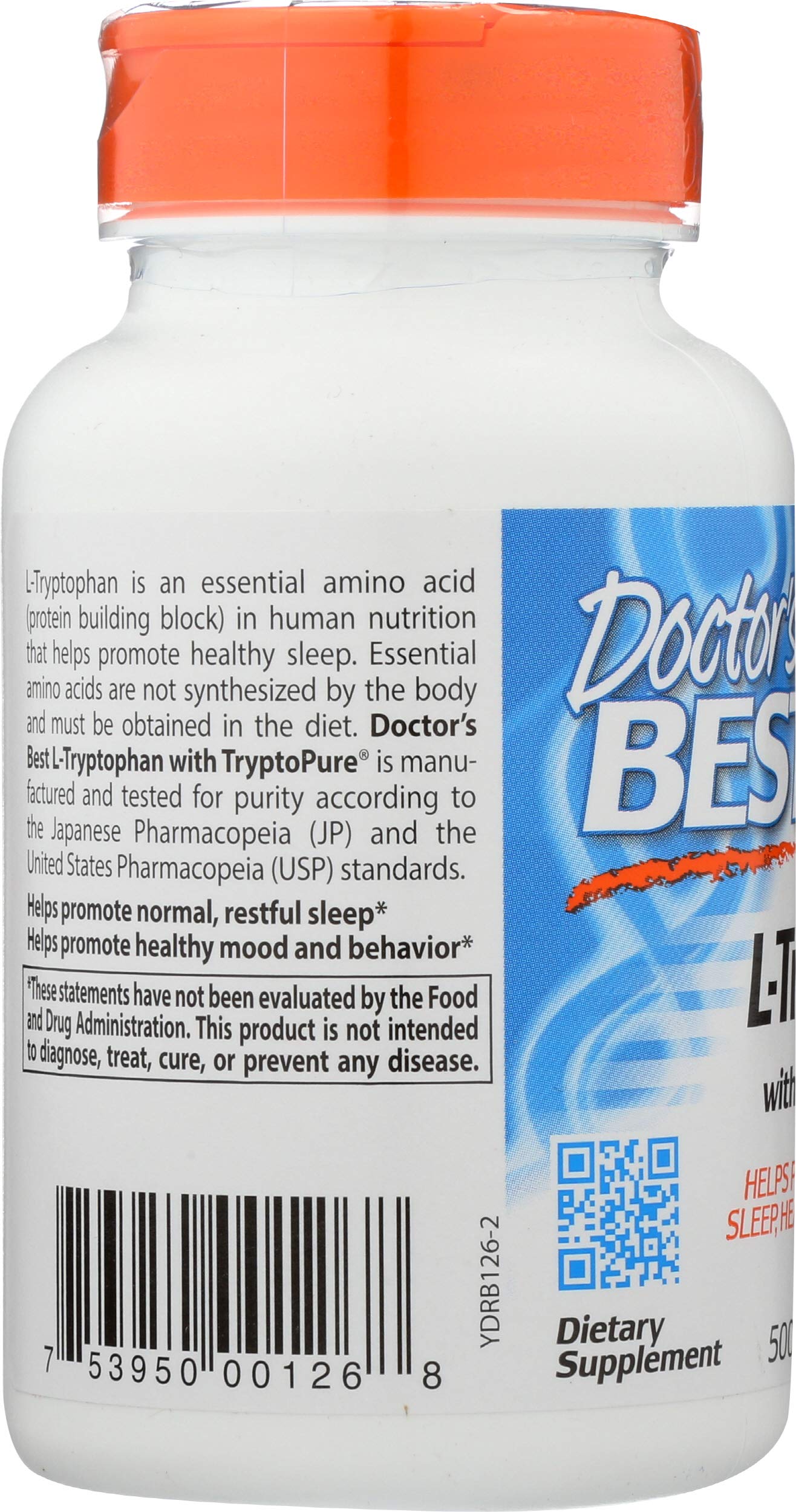 Doctor's Best L-Tryptophan 500 mg Capsule, 90 Capsules