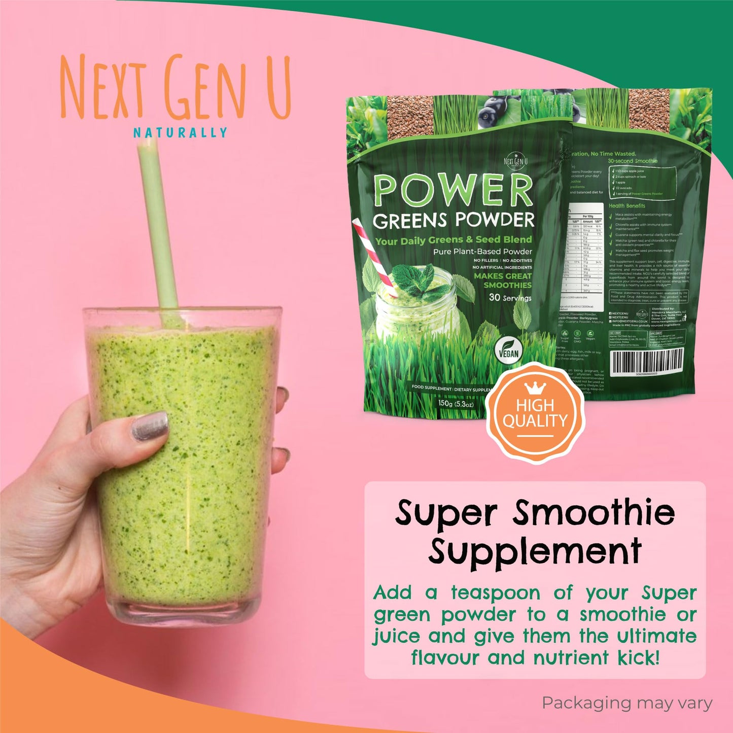 NGU Next Gen U Super Greens Powder, 5.3 oz