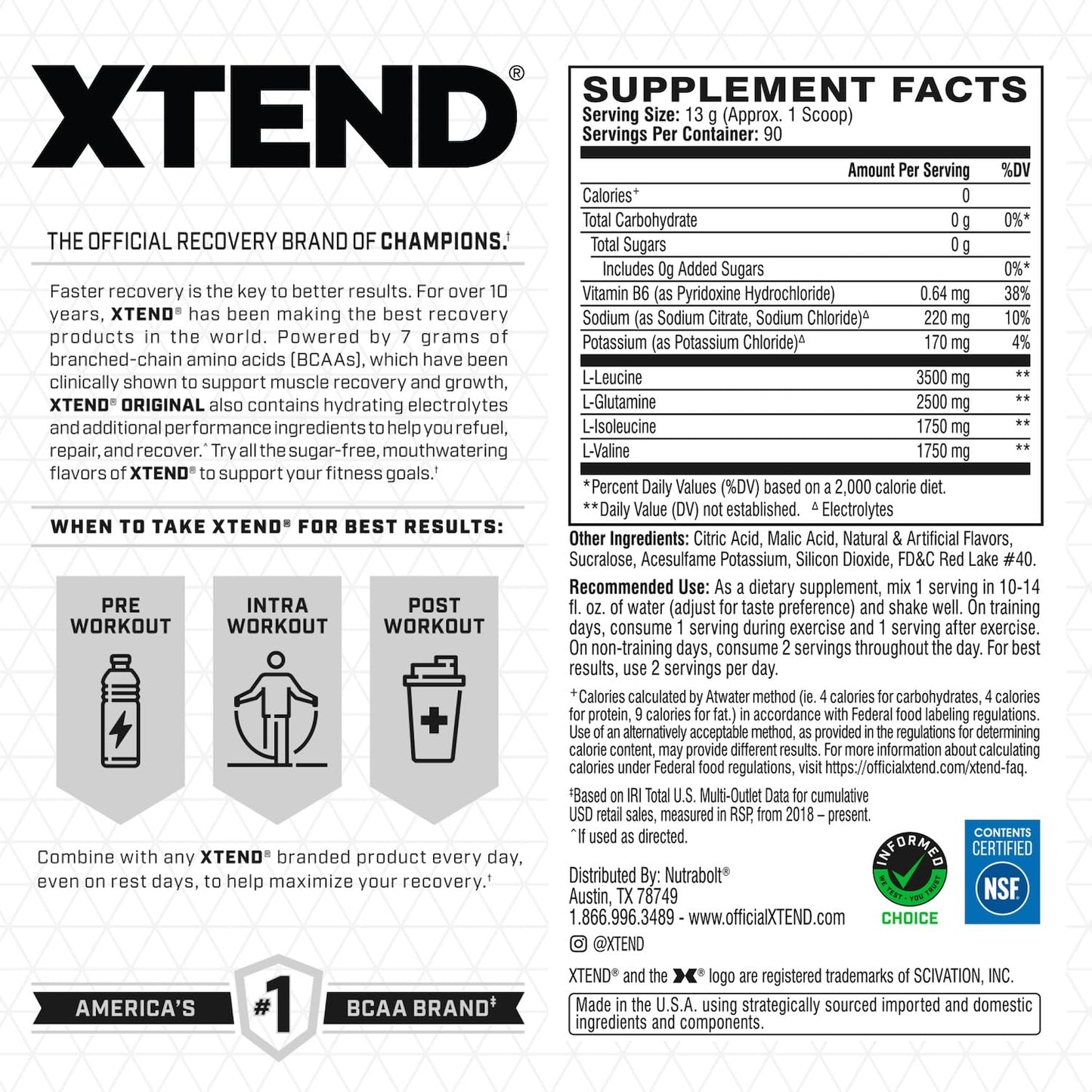 Xtend Original BCAA Powder 90 Servings