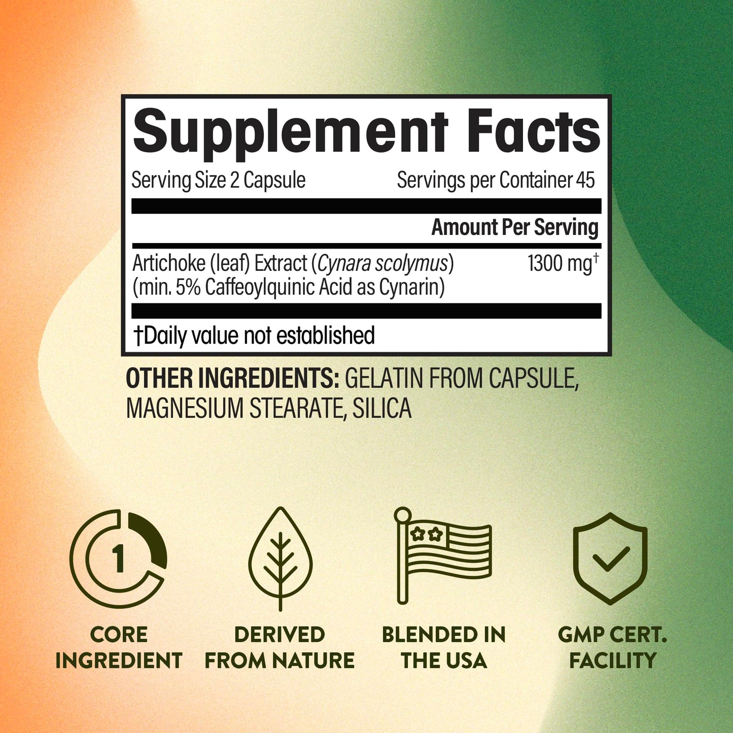 NGL Artichoke Extract Maximum Strength Capsules 1300mg, 5% Caffeoylquinic Acid, Liver Support & Digestive Health, 90 Capsules