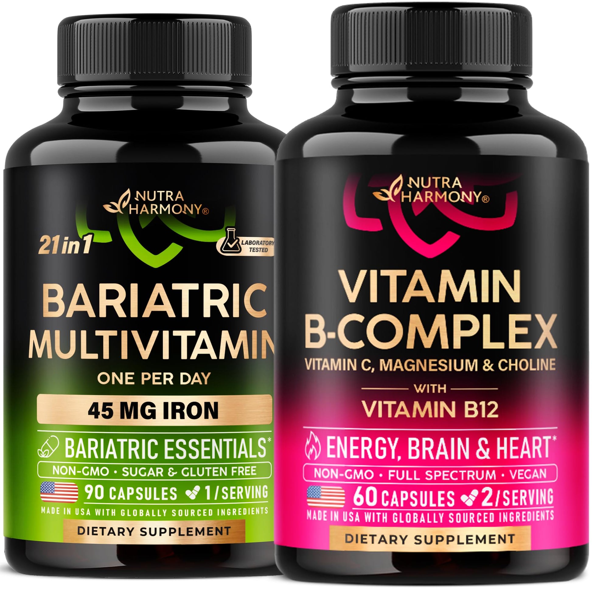 NUTRAHARMONY Vitamin B Complex & Bariatric Multivitamin Capsules, 150 Capsules