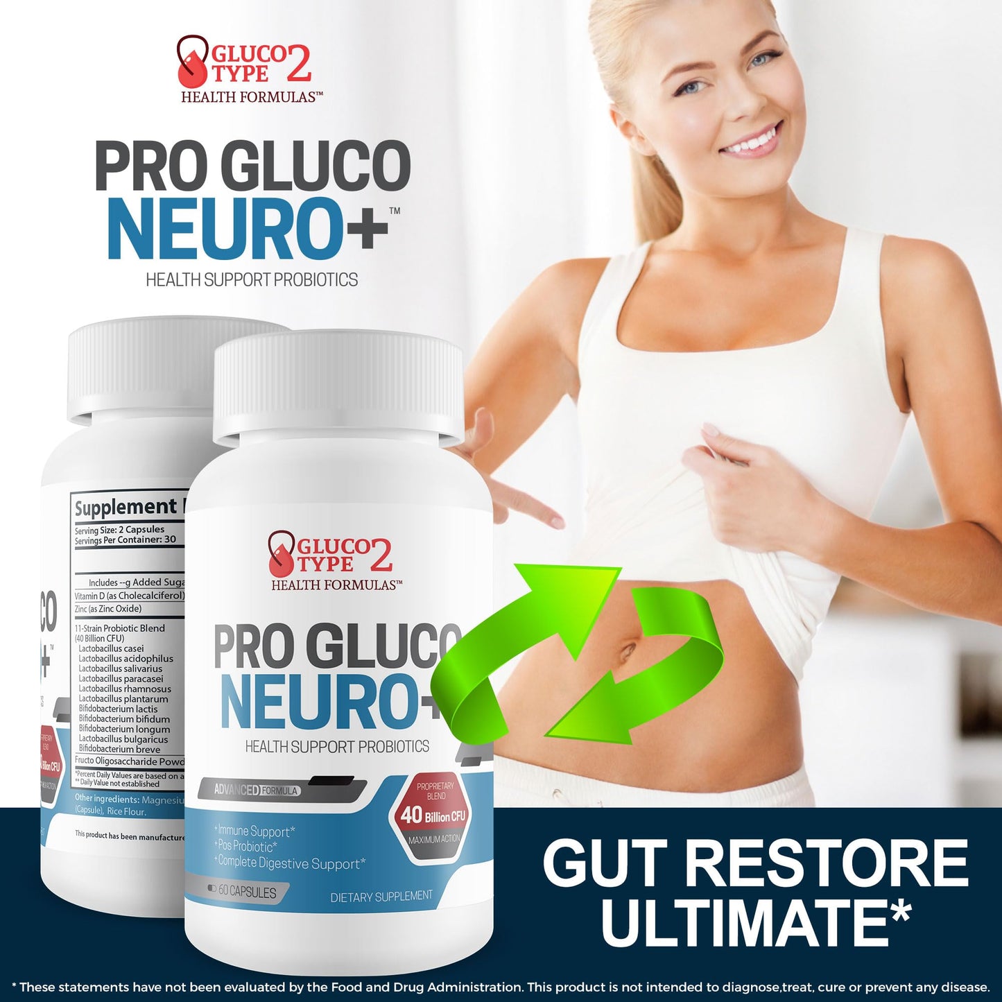 Unknown Pro Gluco Neuro + Probiotic Health Support Capsule 1 Count
